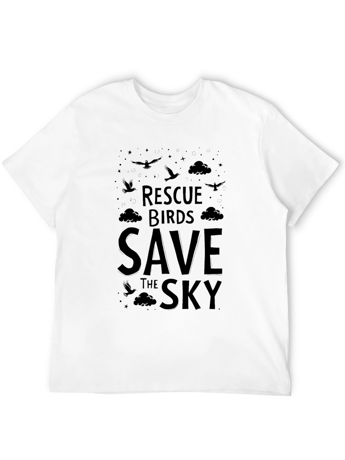Rescue Birds Save the Sky Graphic Tee - Black