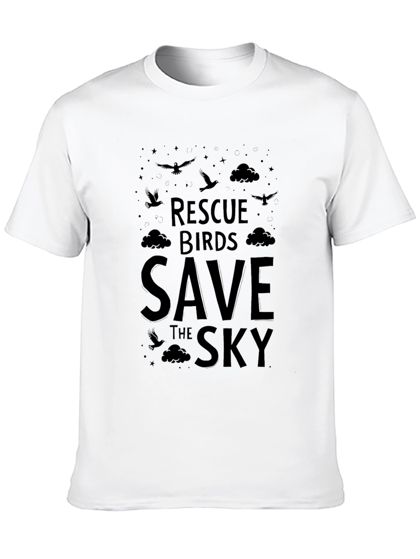 Rescue Birds Save the Sky Graphic Tee - Black