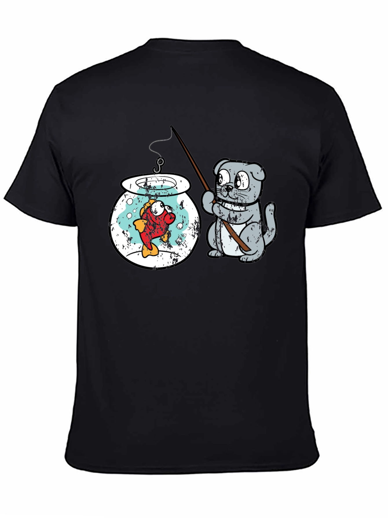 Funny Fishing T-Shirt Cat Trying to Catch Fish