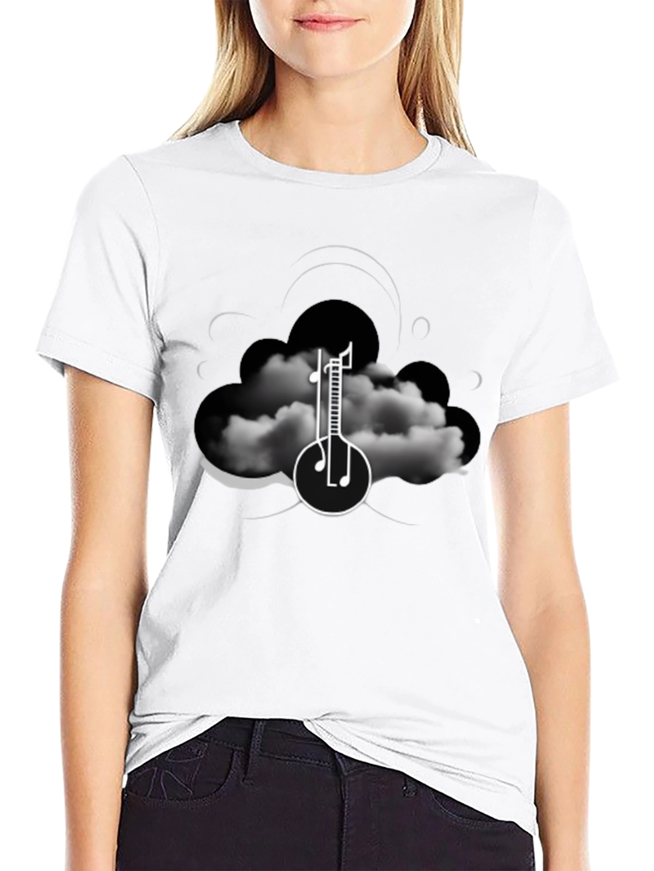 Cloud Music T-Shirt - Artistic Graphic Tee