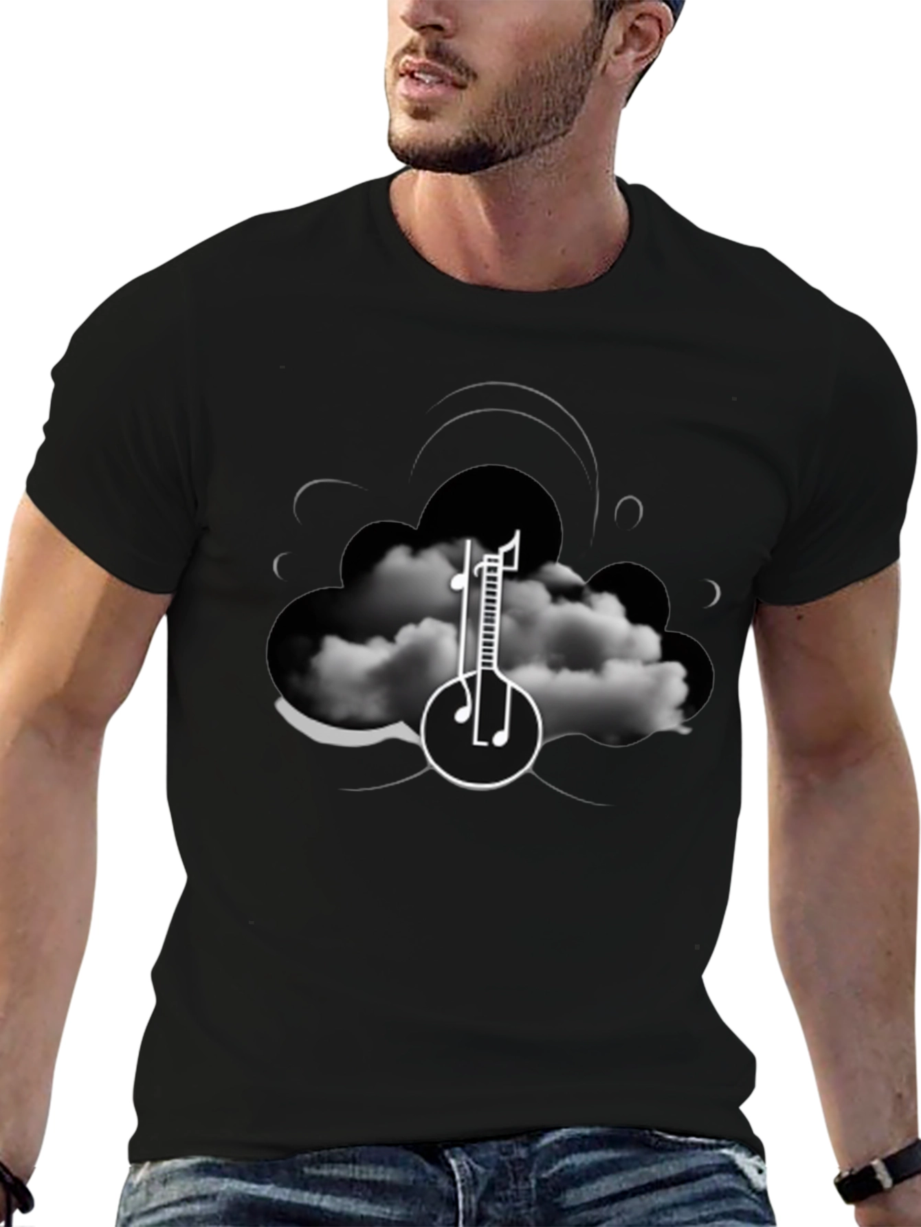 Cloud Music T-Shirt - Artistic Graphic Tee