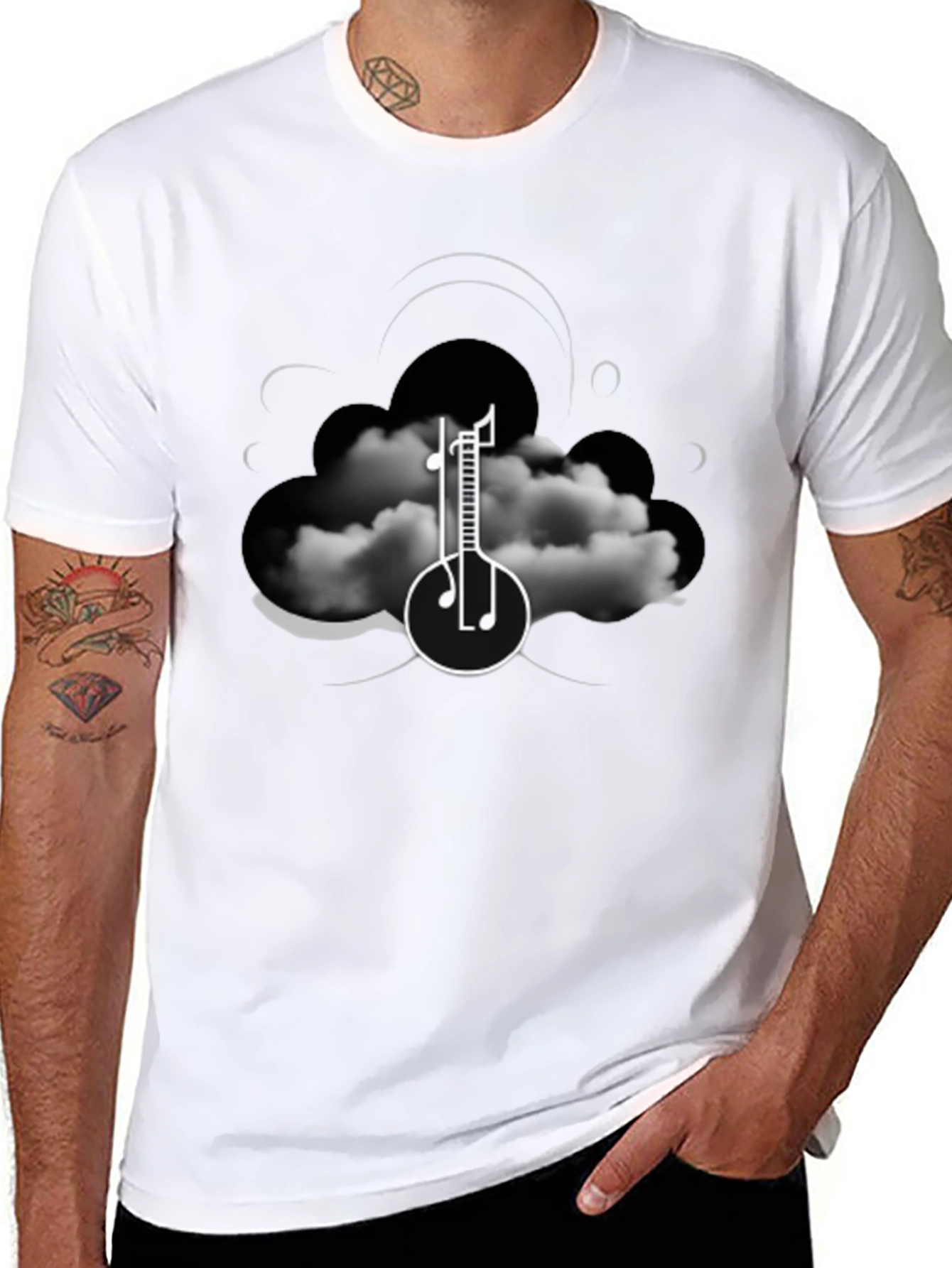 Cloud Music T-Shirt - Artistic Graphic Tee
