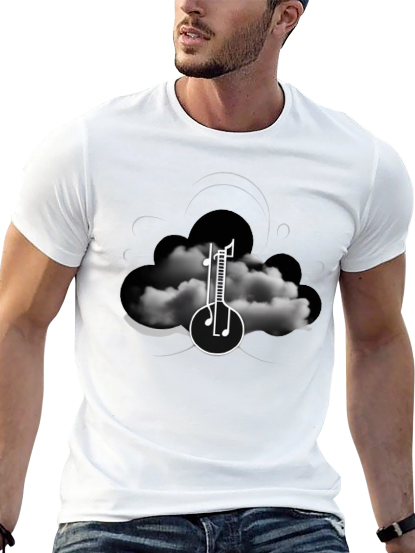 Cloud Music T-Shirt - Artistic Graphic Tee