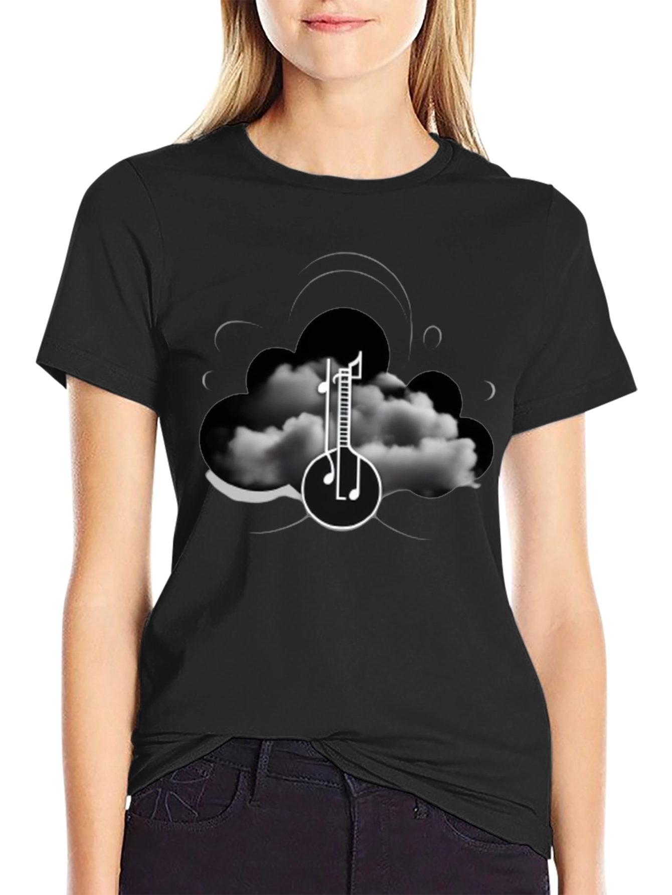 Cloud Music T-Shirt - Artistic Graphic Tee