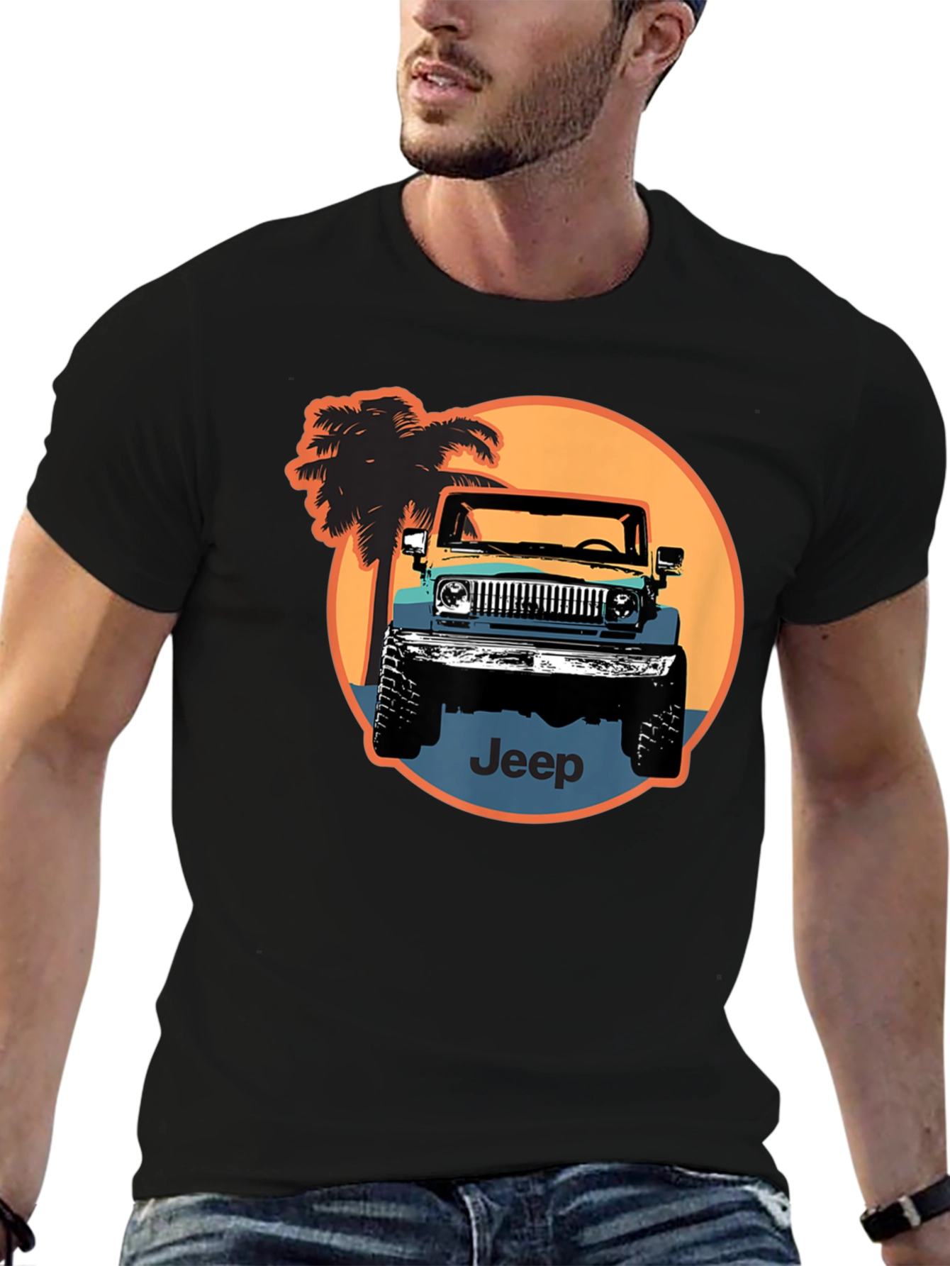 Retro Jeep T-Shirt - Black