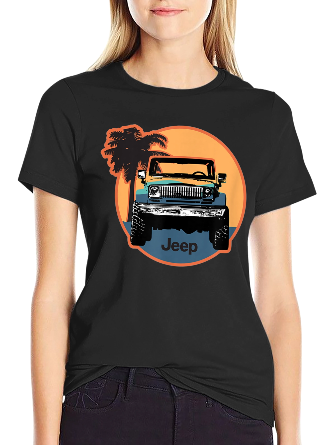 Retro Jeep T-Shirt - Black