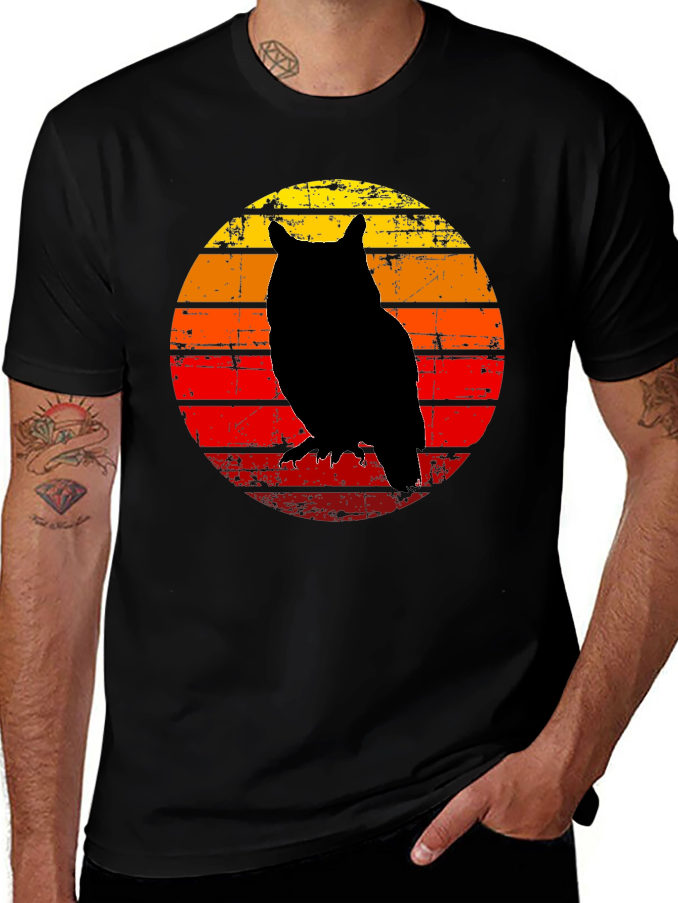 Owl Silhouette Sunset T-Shirt