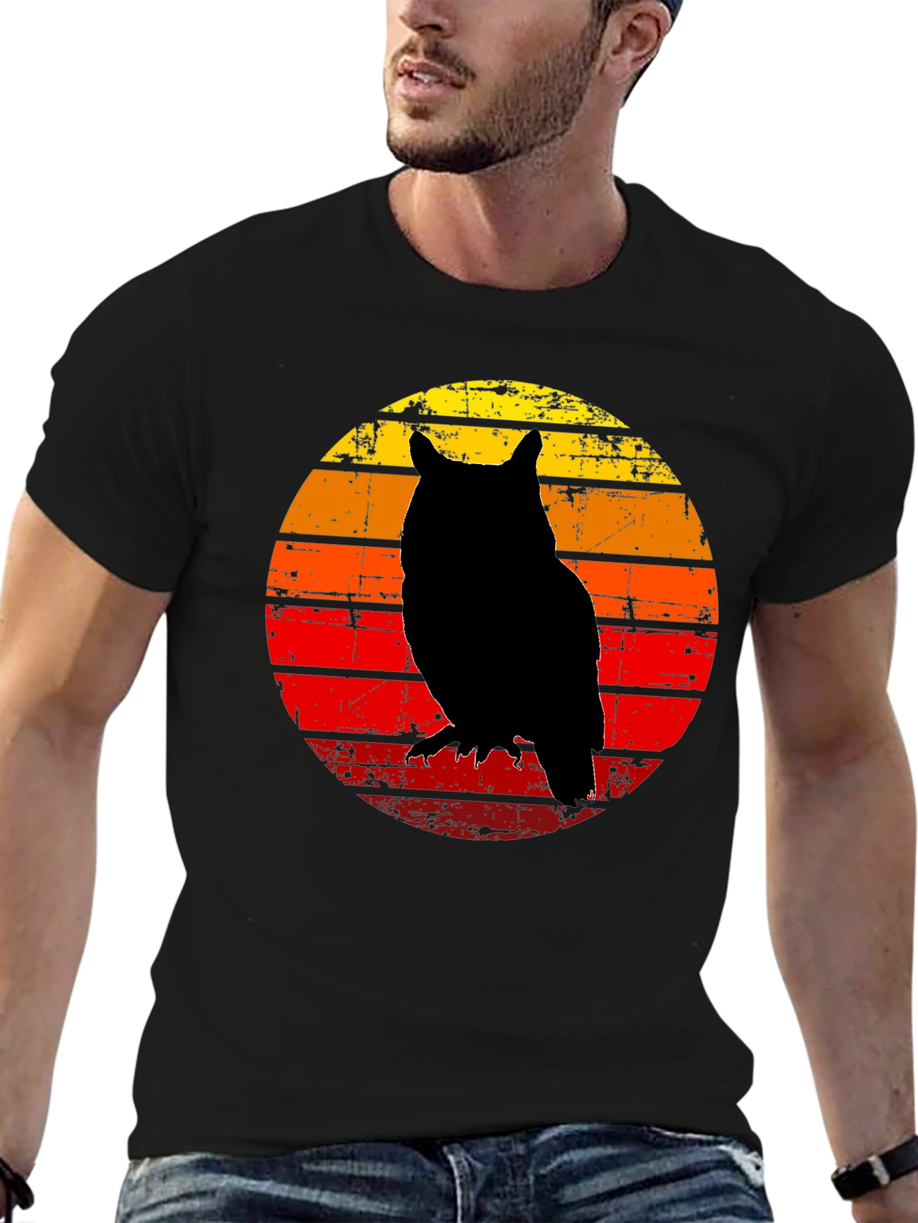 Owl Silhouette Sunset T-Shirt