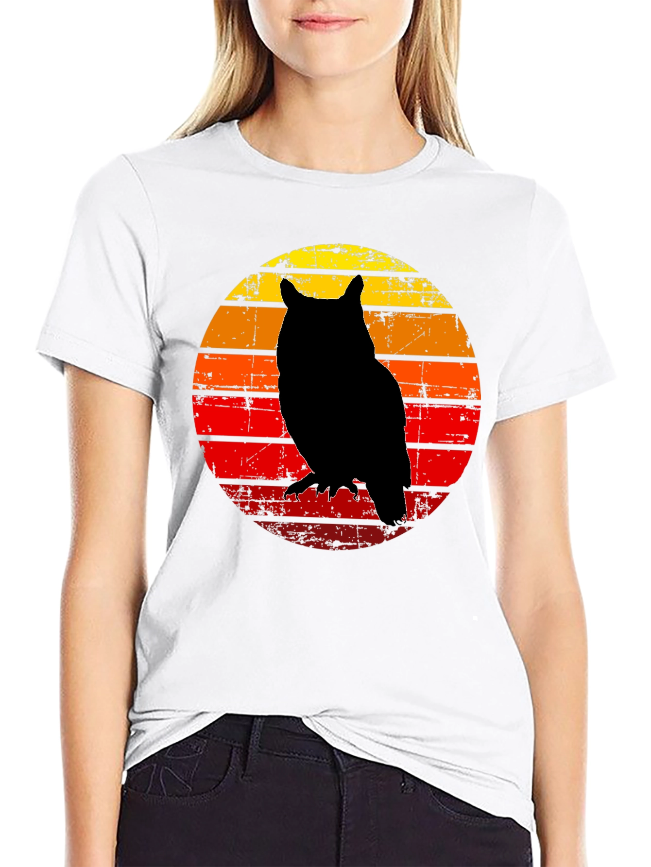 Owl Silhouette Sunset T-Shirt