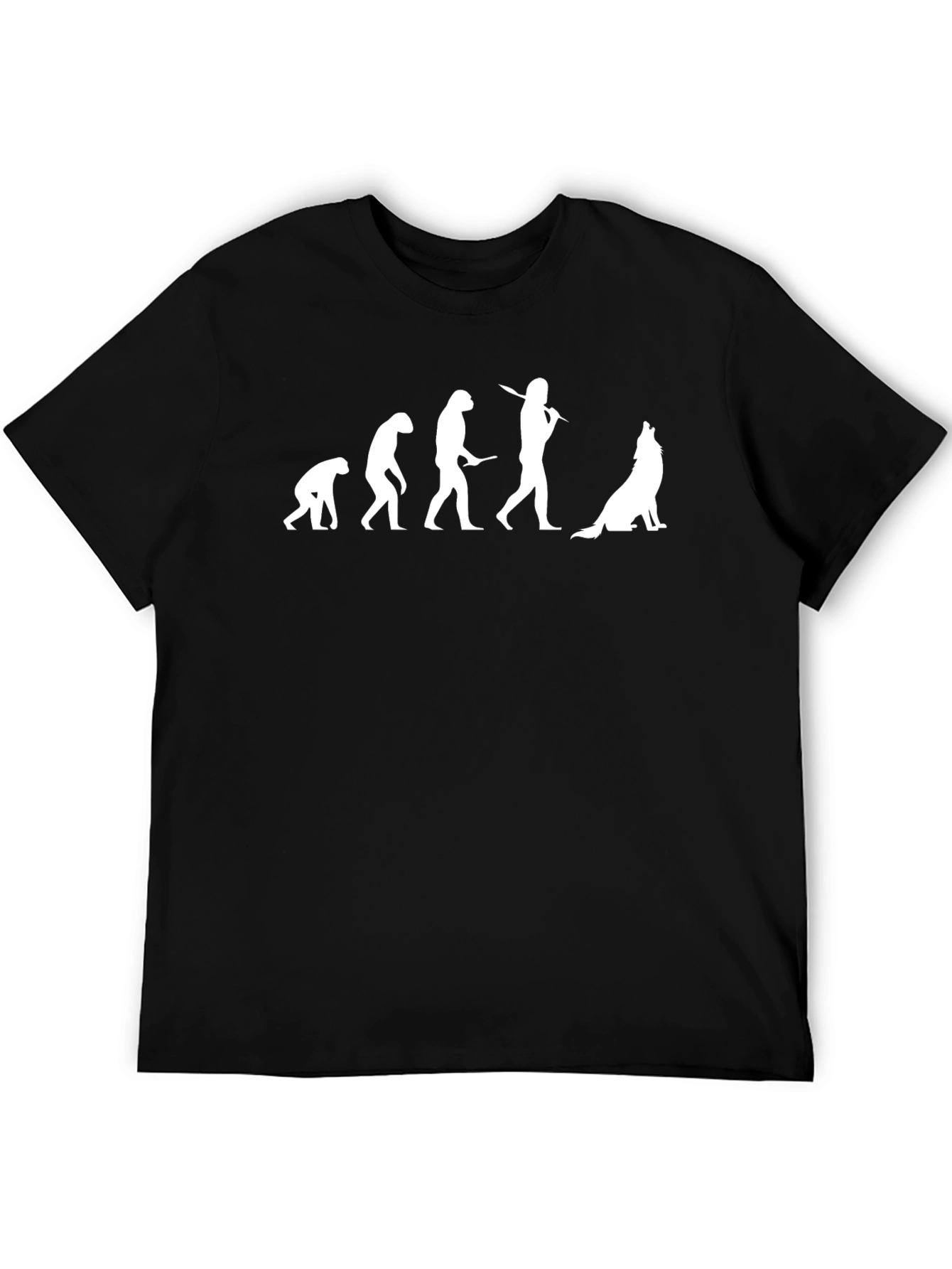 Evolution of Man to Wolf T-Shirt - Black