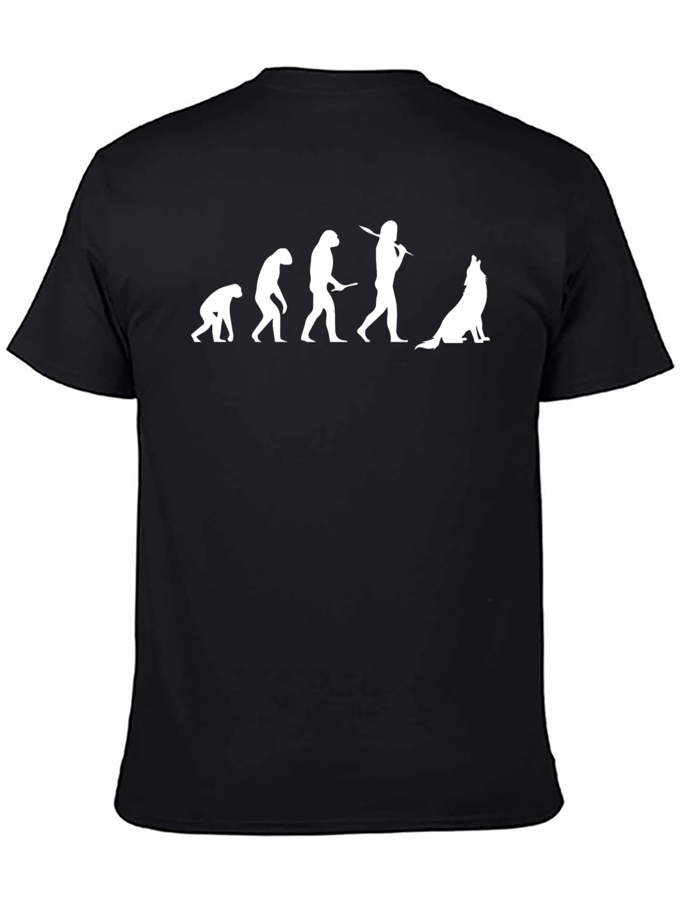 Evolution of Man to Wolf T-Shirt - Black