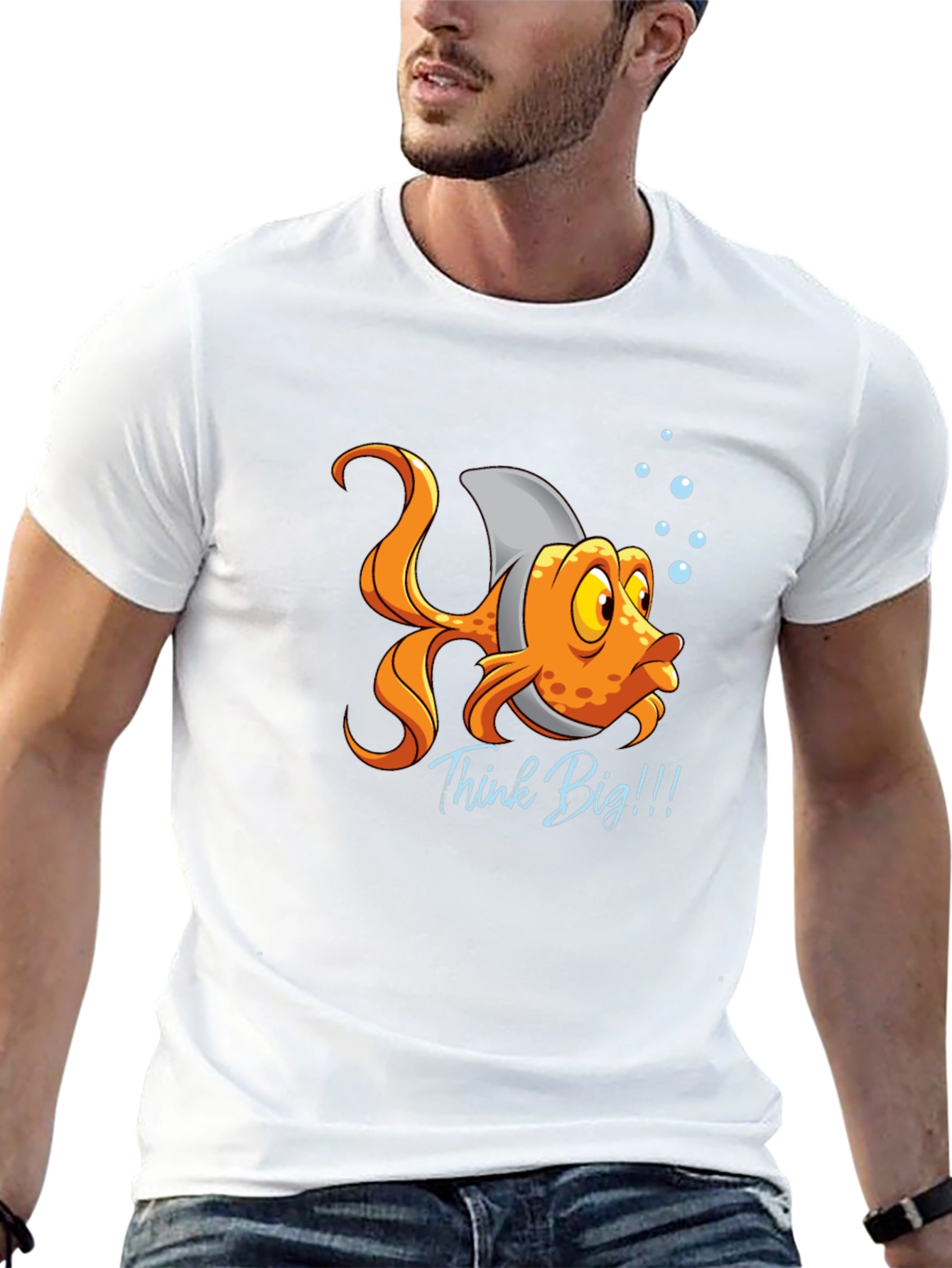 Think Big! Fish with Shark Fin T-Shirt