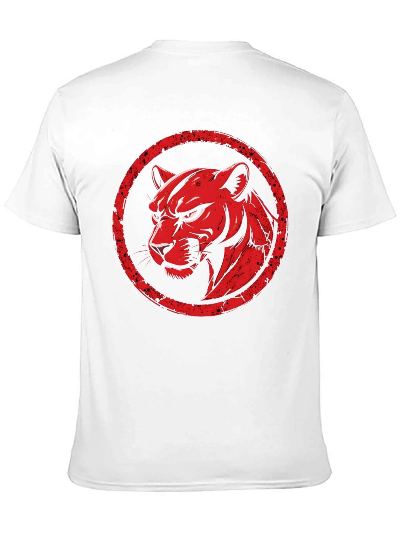 Red Panther Graphic Print Black T-Shirt