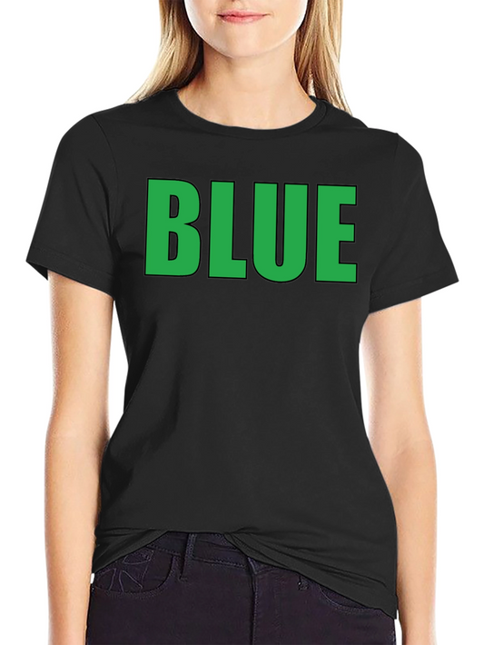 Funny Graphic Tee - BLUE (Green Text) - Adult T-Shirt