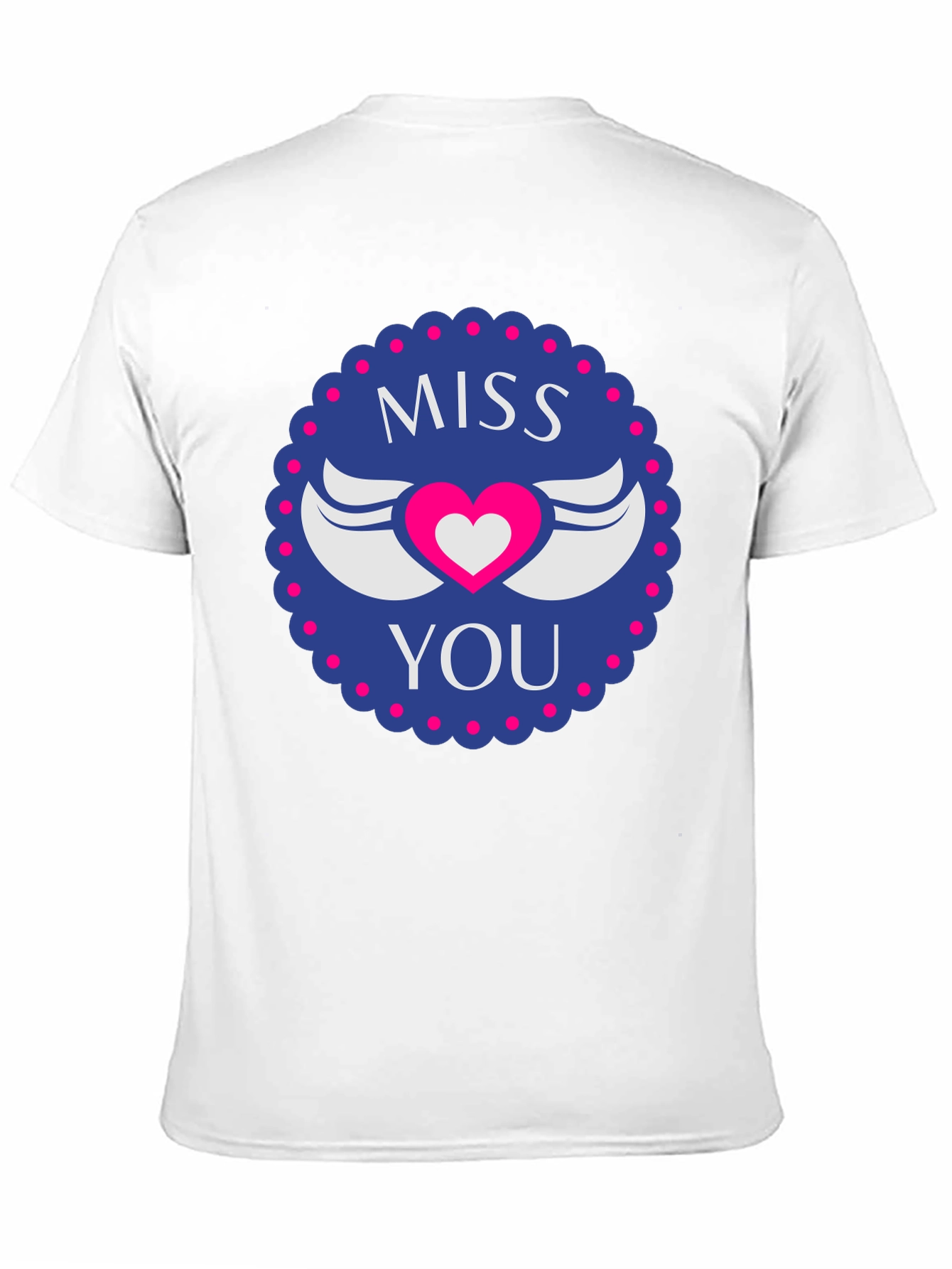 Miss You Heart Wings Graphic Black T-Shirt