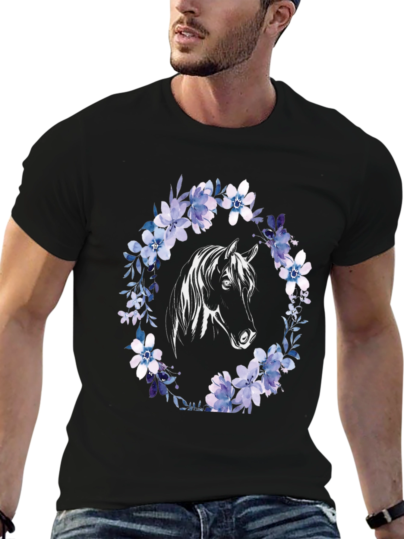 Horse & Floral Wreath Graphic Tee