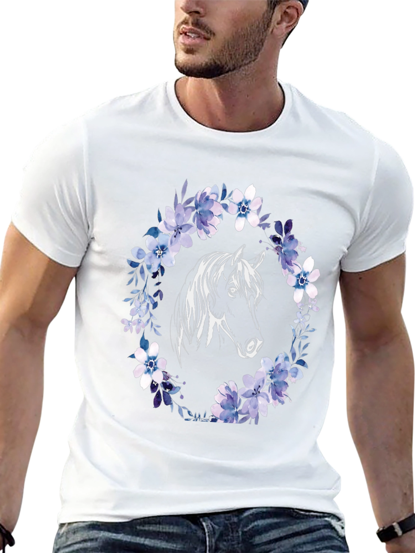 Horse & Floral Wreath Graphic Tee