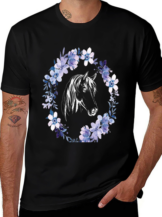 Horse & Floral Wreath Graphic Tee