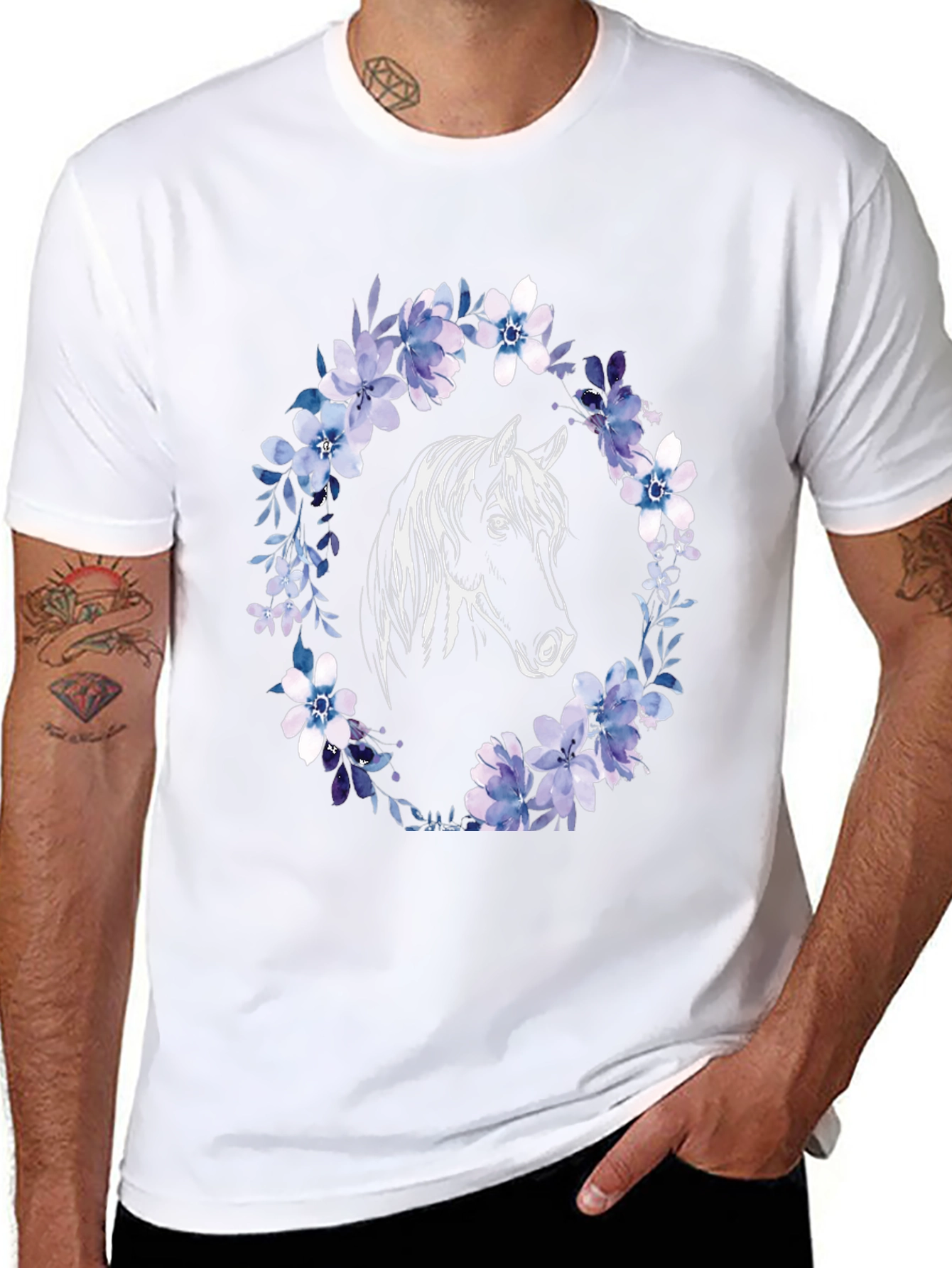 Horse & Floral Wreath Graphic Tee