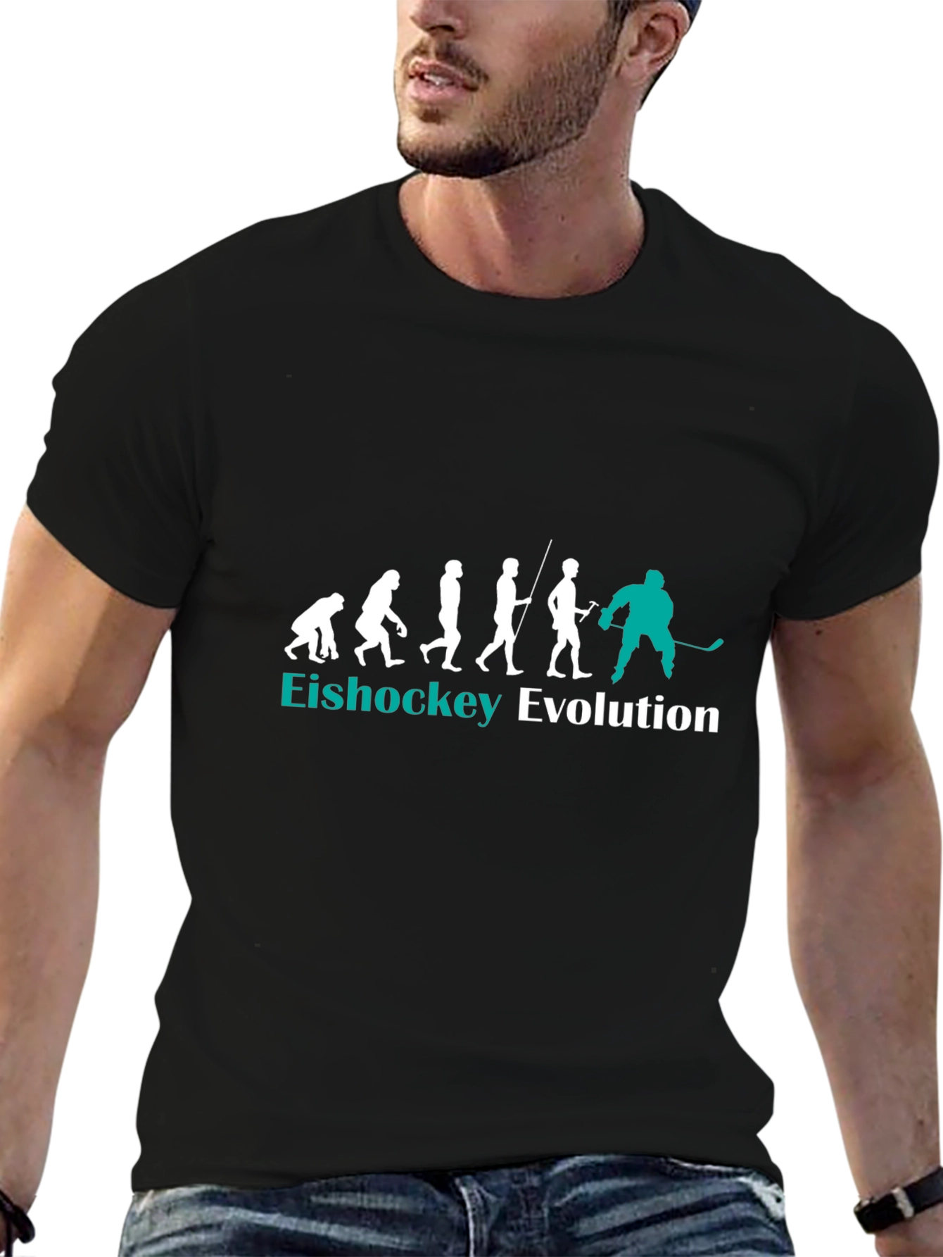 Eishockey Evolution Black T-Shirt