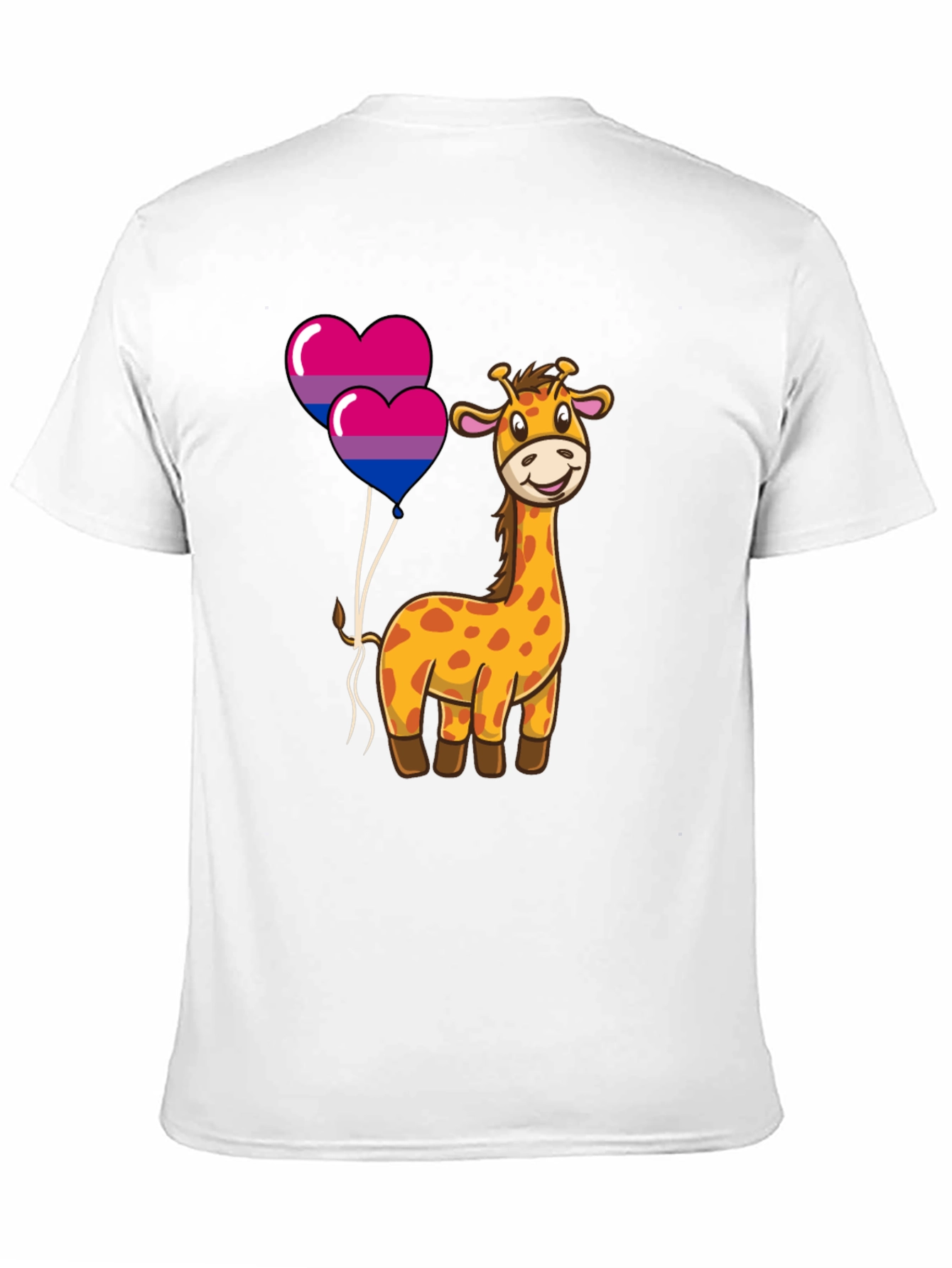 Bisexual Giraffe Heart Balloons Graphic T-Shirt