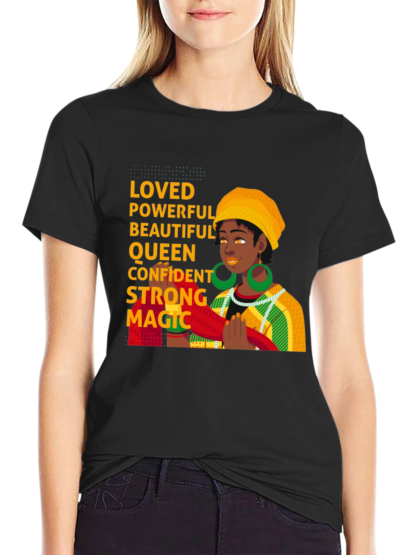 Empowered Woman Graphic Tee - Black