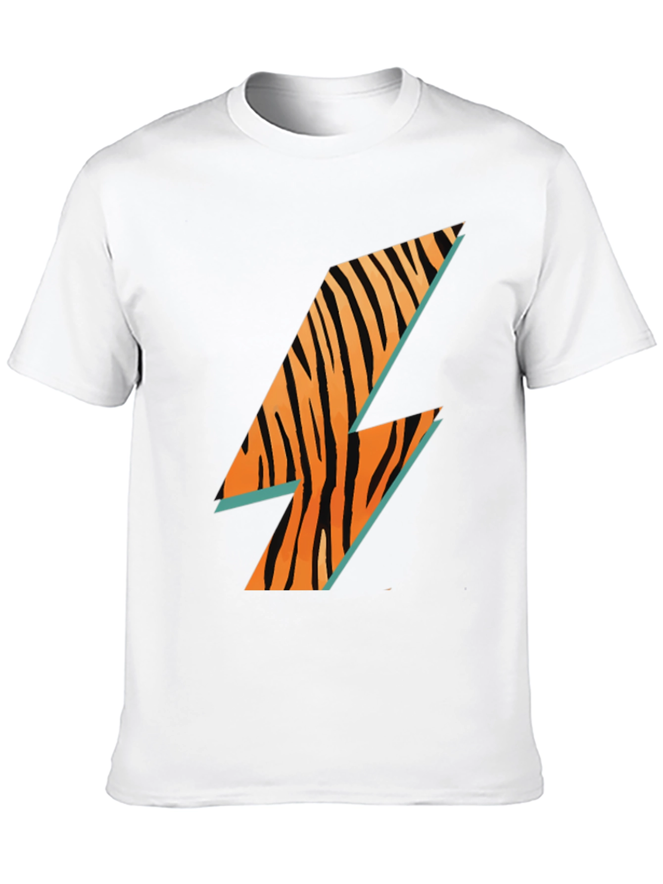 Cool Tiger Lightning Bolt Black T-Shirt