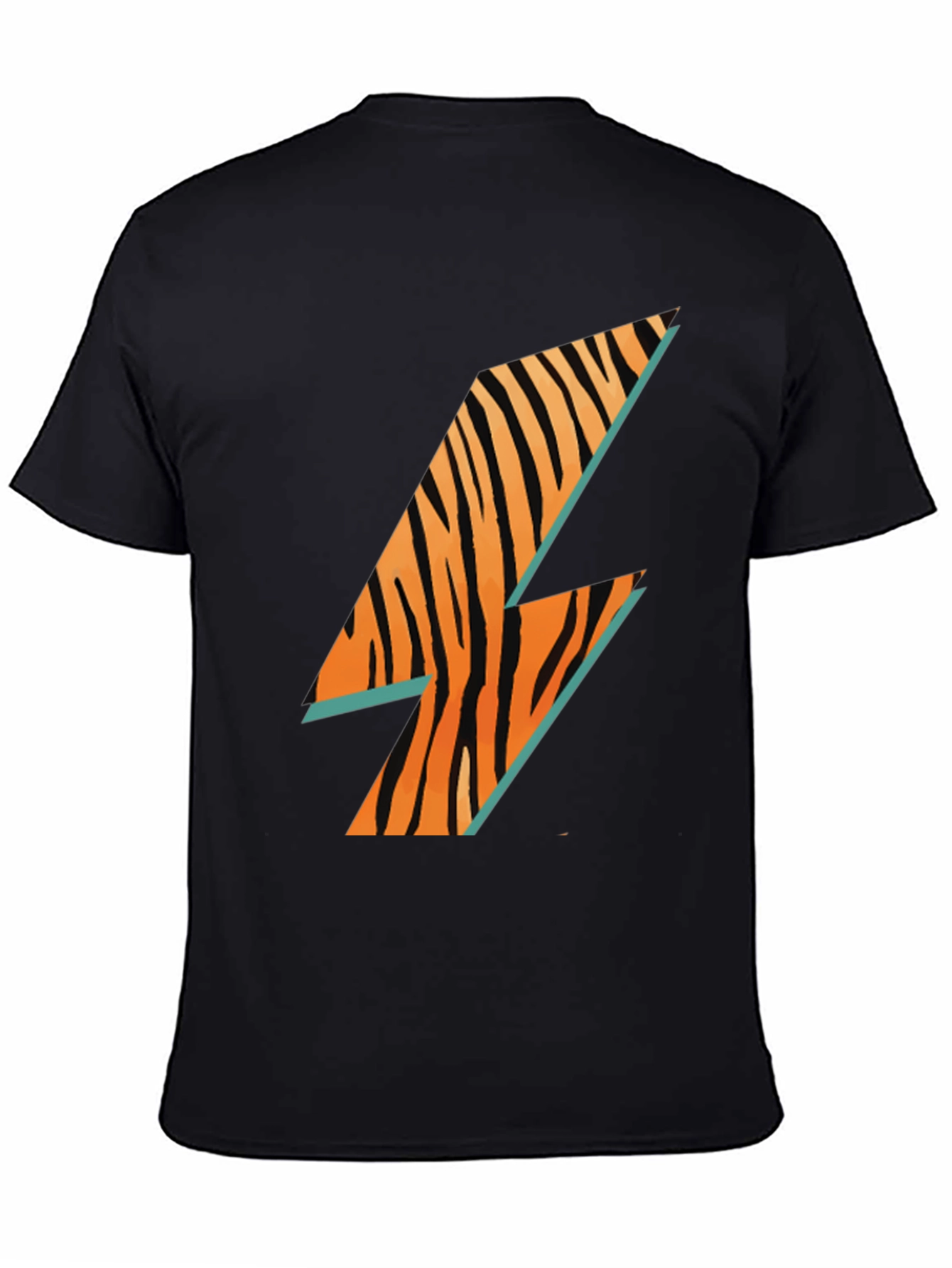 Cool Tiger Lightning Bolt Black T-Shirt