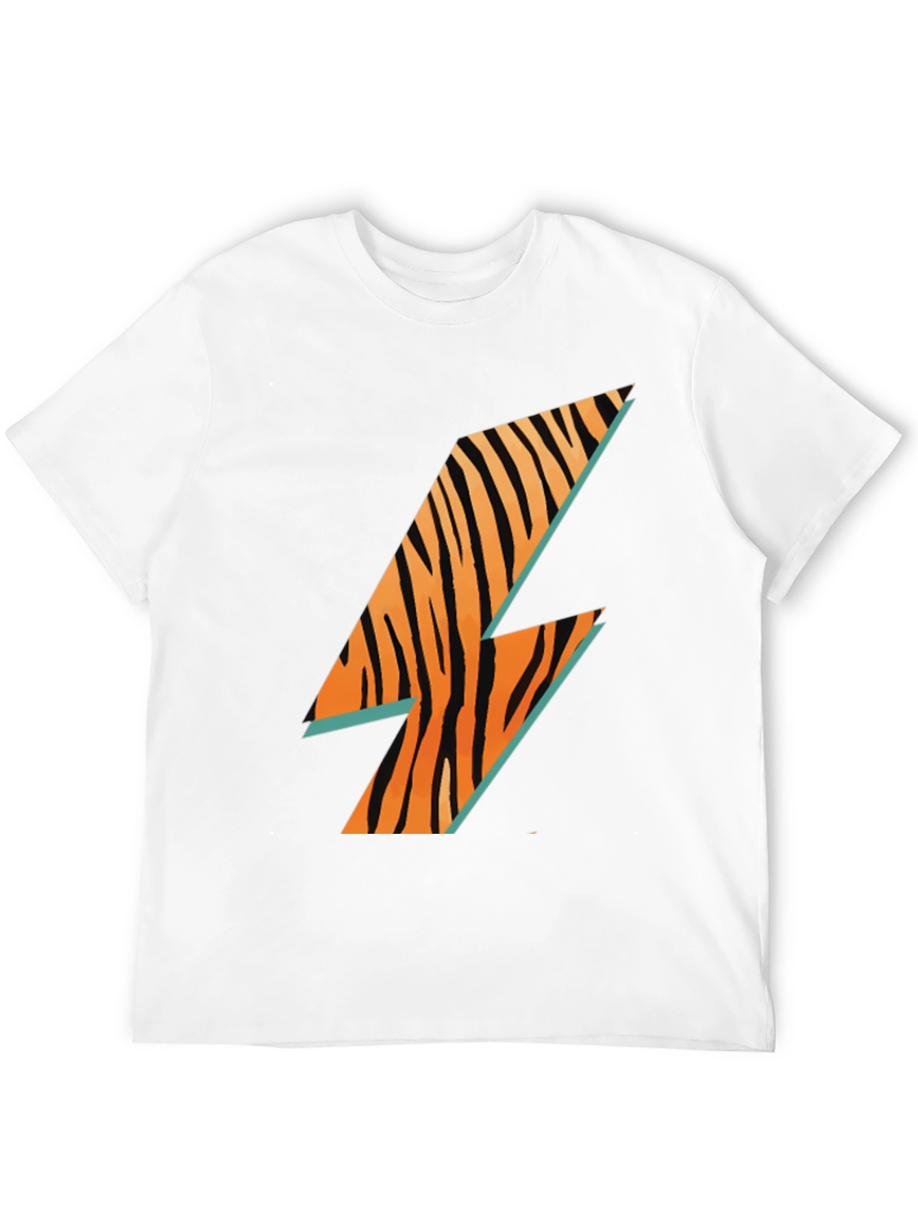 Cool Tiger Lightning Bolt Black T-Shirt