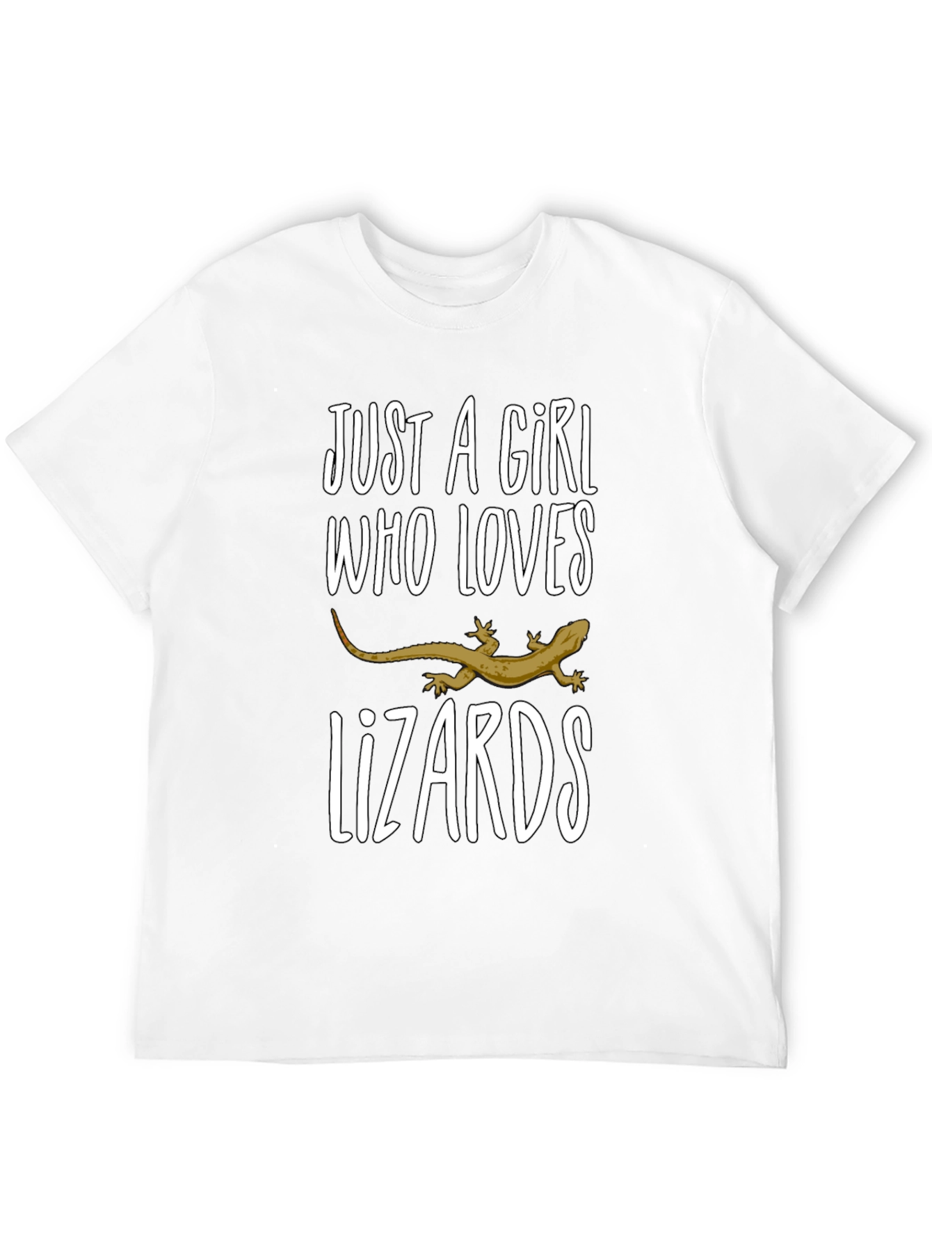 Girl Loves Lizards Black T-Shirt
