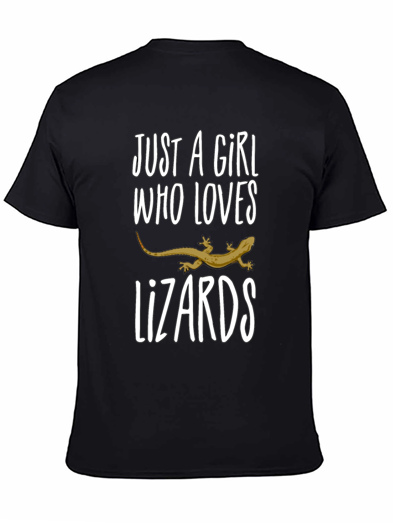 Girl Loves Lizards Black T-Shirt