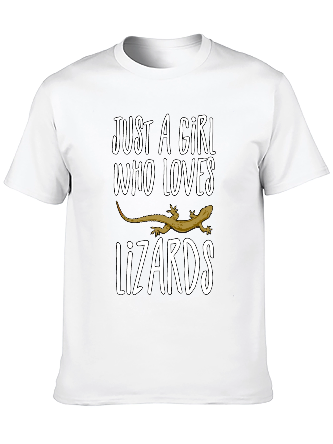 Girl Loves Lizards Black T-Shirt