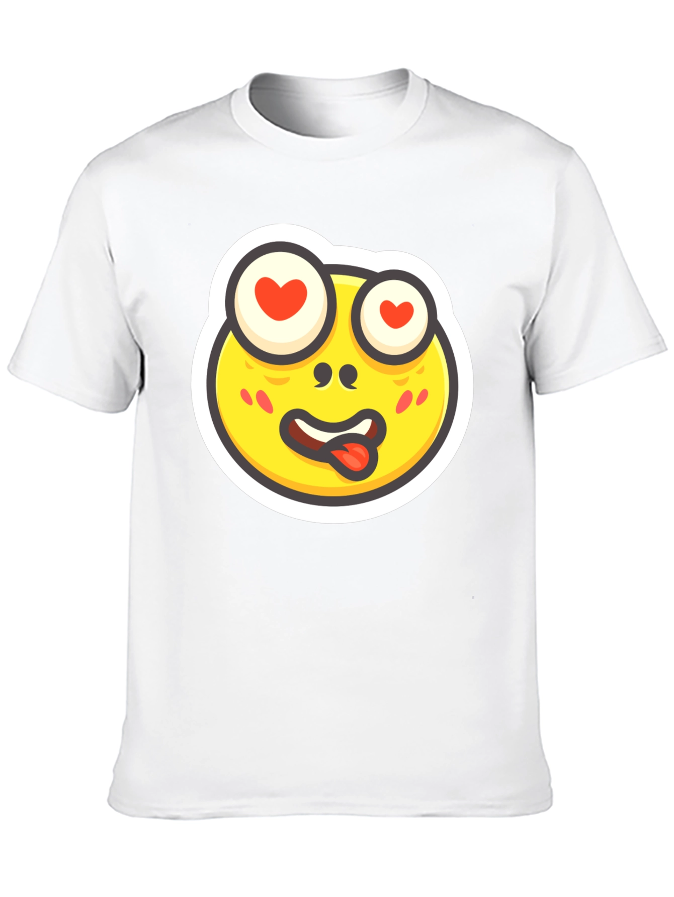 Emoji Love-Struck Face Black T-Shirt