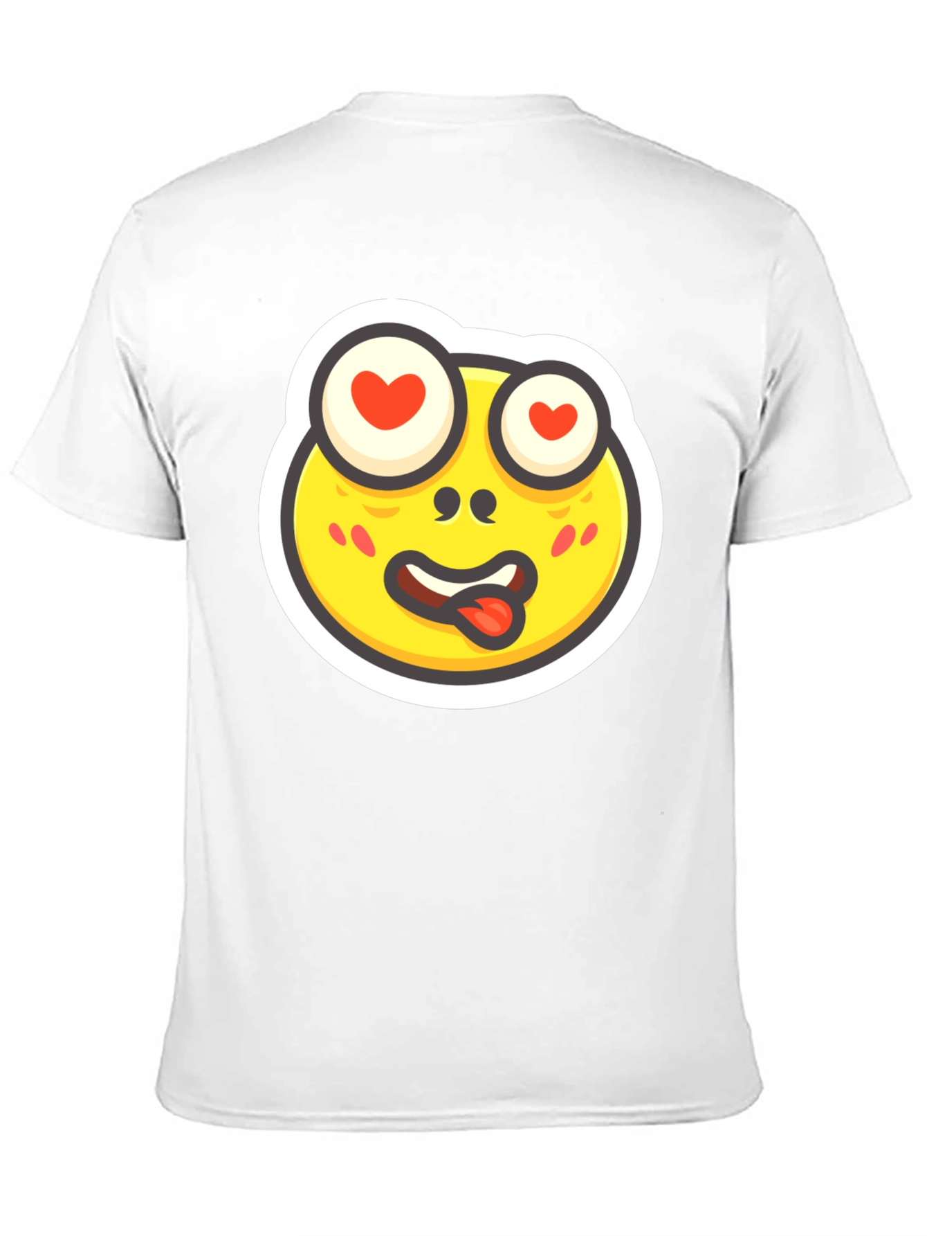 Emoji Love-Struck Face Black T-Shirt