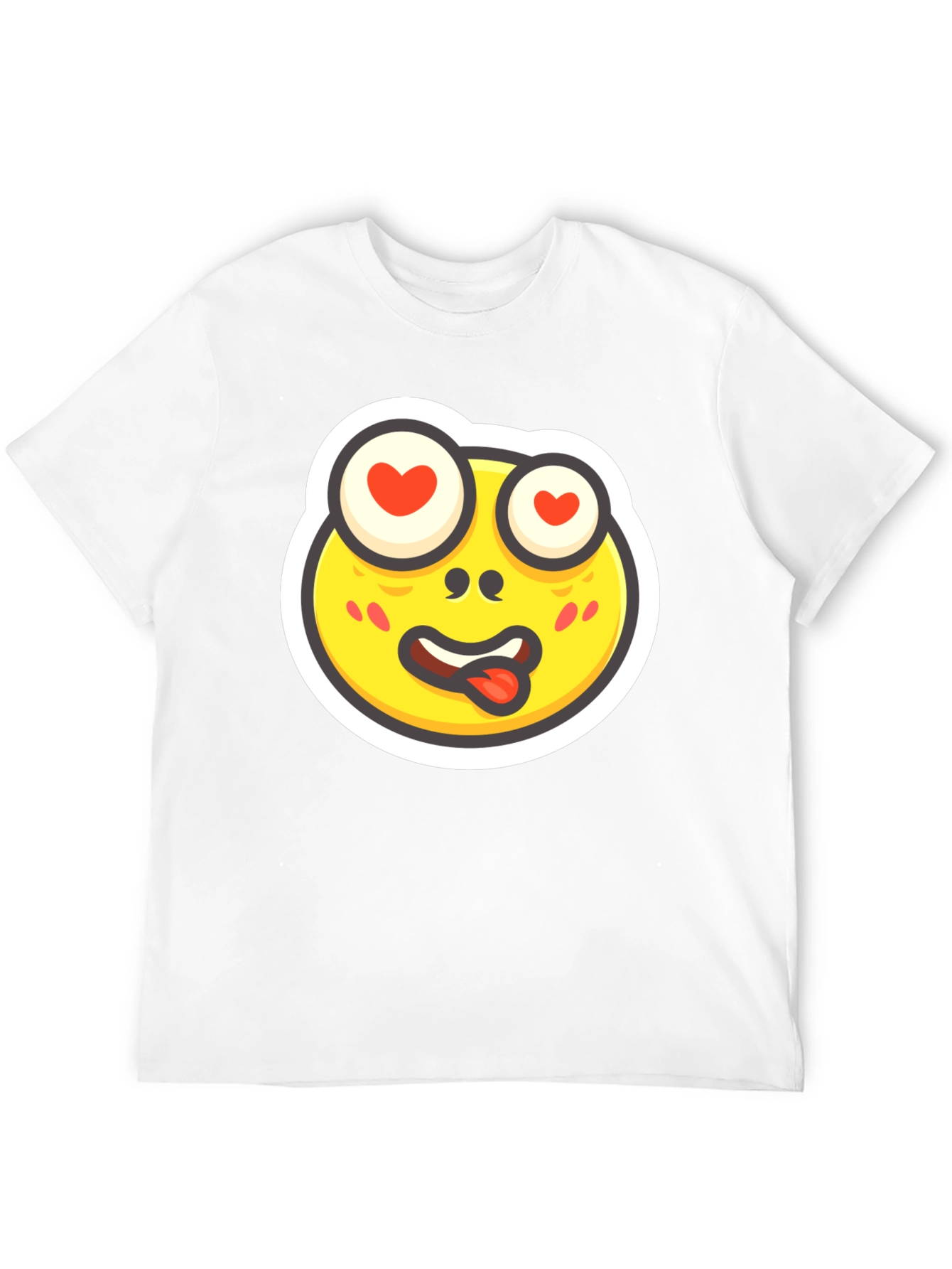 Emoji Love-Struck Face Black T-Shirt