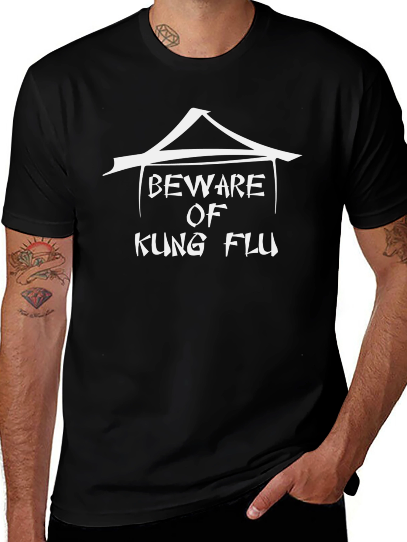 Beware of Kung Flu T-Shirt - Black Graphic Tee