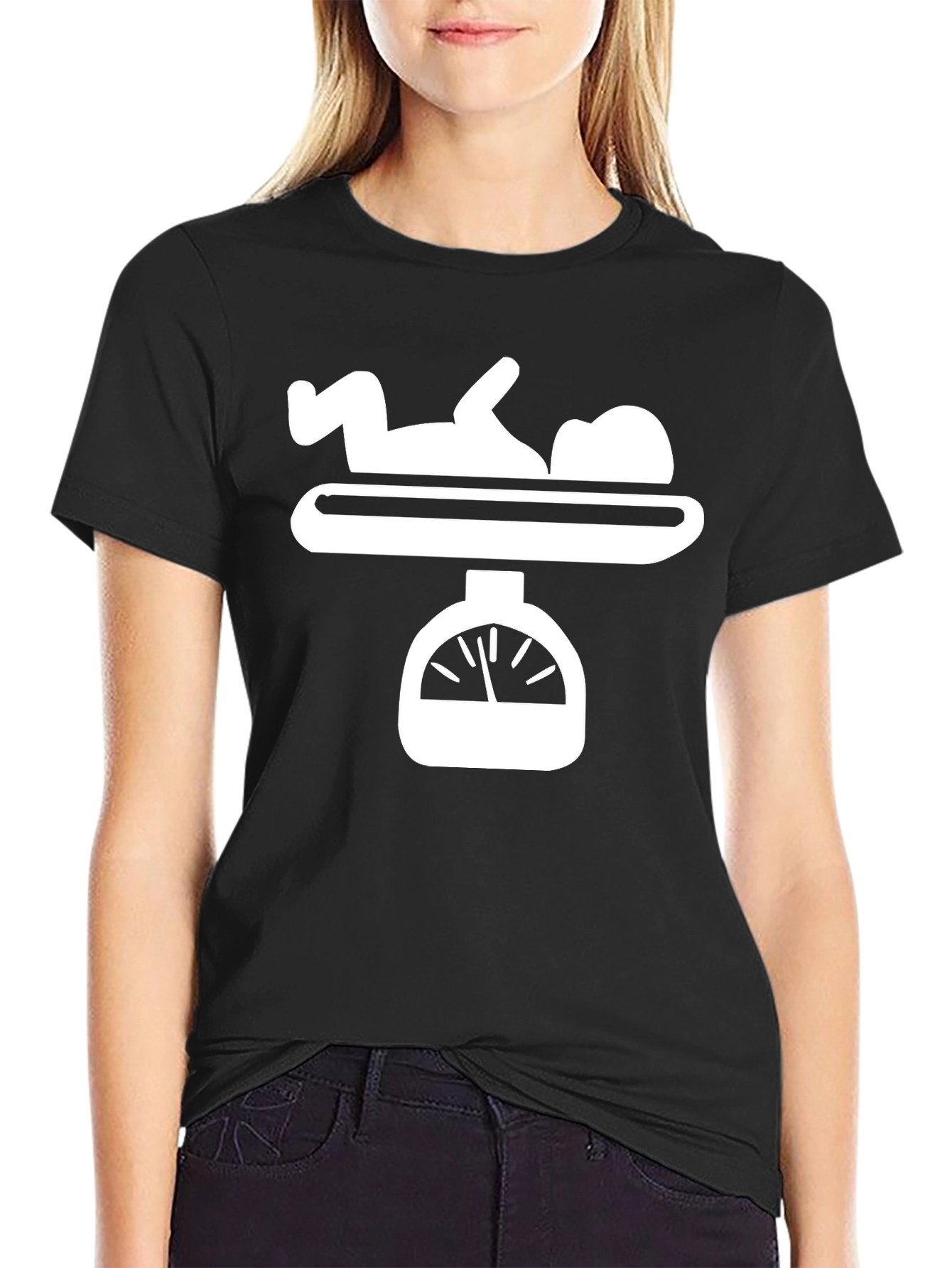 Baby on Scale Funny Novelty Graphic Tee