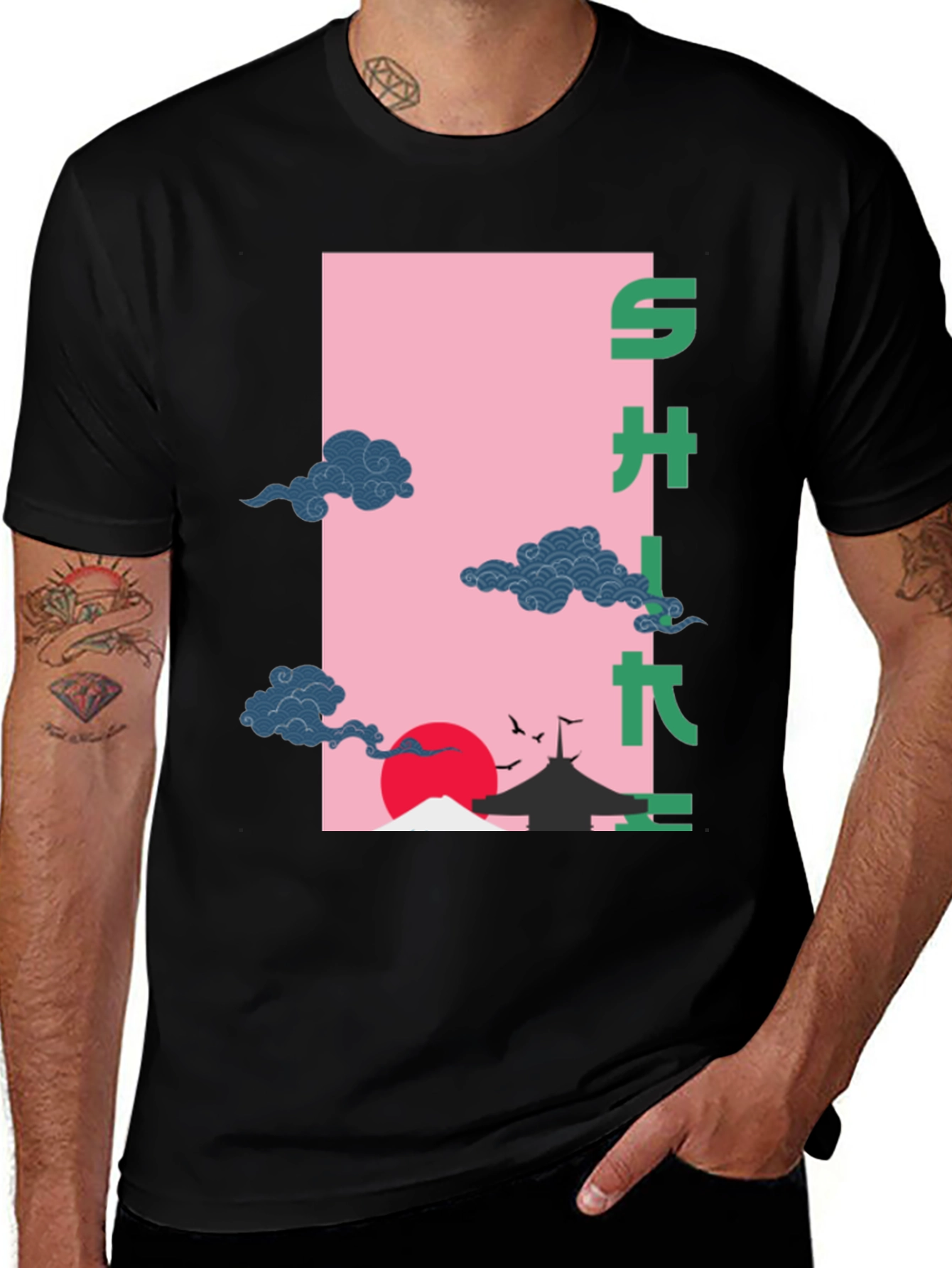 Japanese Art Black T-Shirt