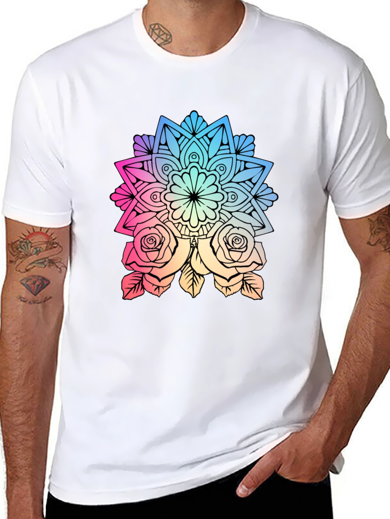 Floral Mandala Graphic Tee - Stylish Comfort