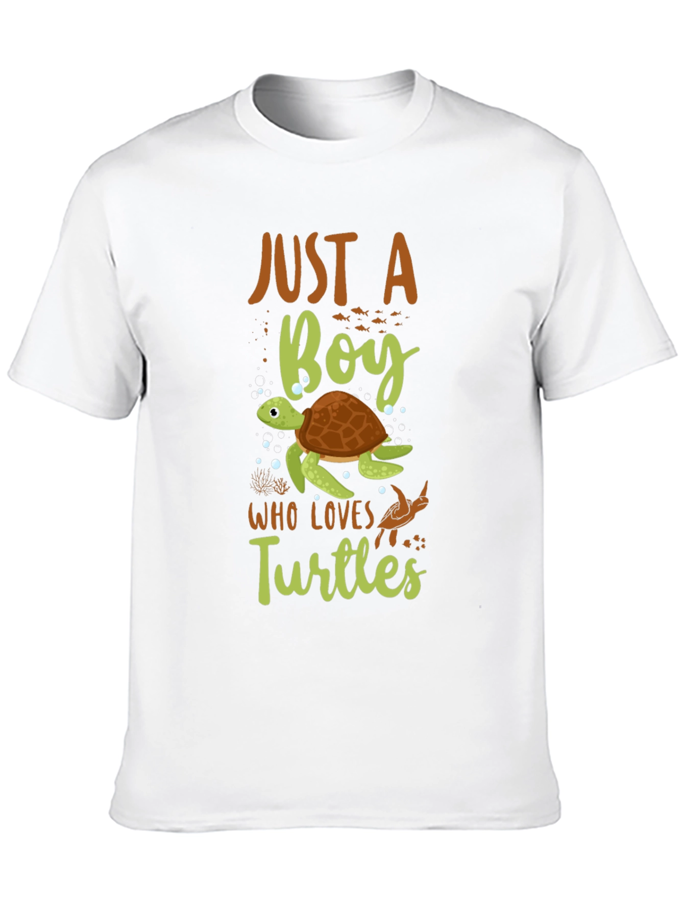 Just A Boy Who Loves Turtles Black T-Shirt