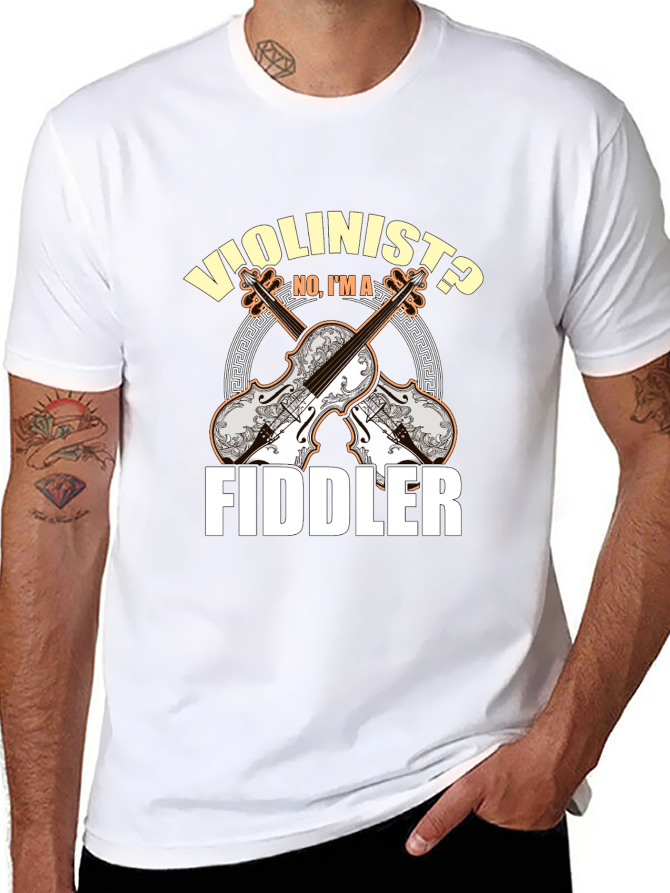 Violinist or Fiddler T-Shirt Music Lover Tee