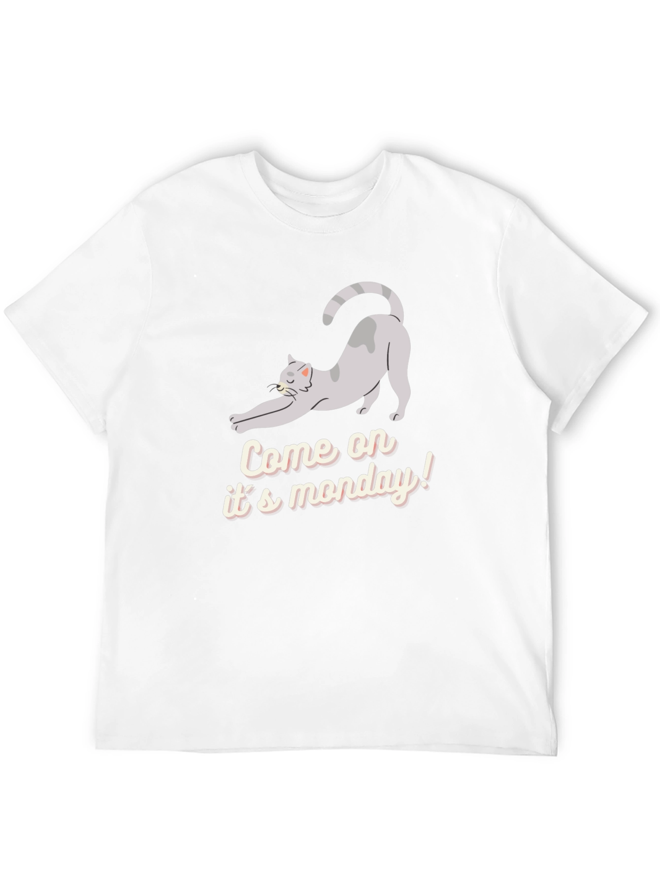 Funny Cat Come on its monday! Black T-Shirt
