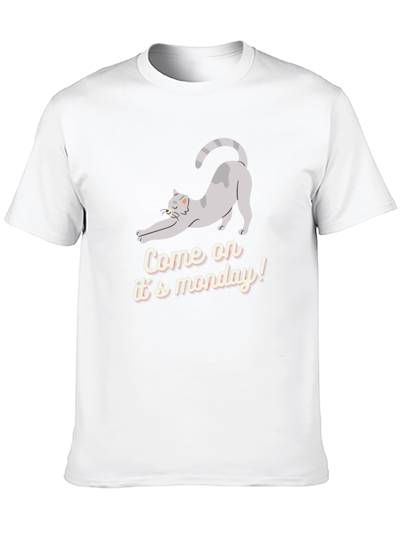 Funny Cat Come on its monday! Black T-Shirt