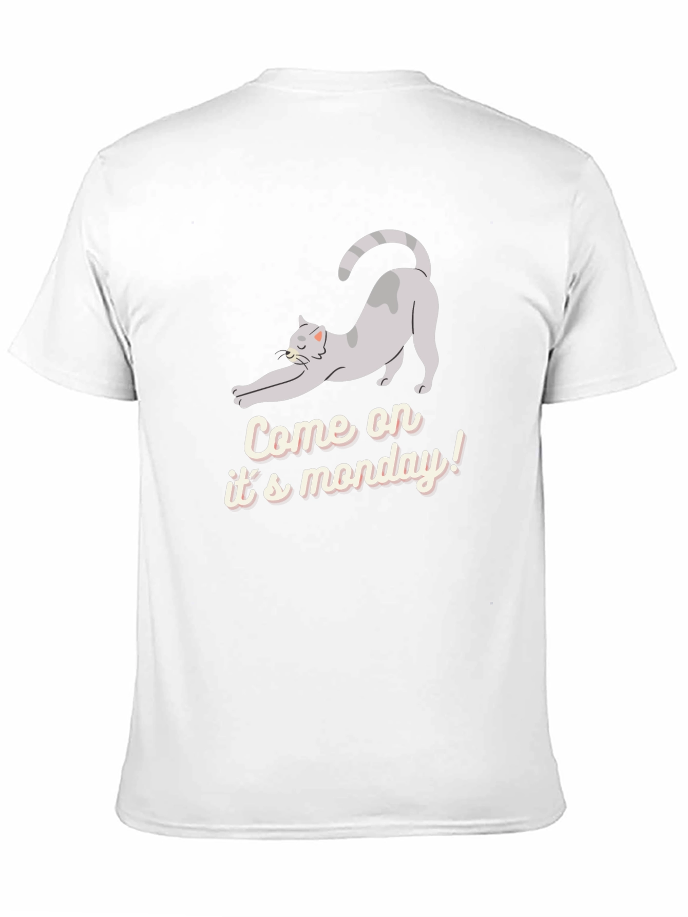 Funny Cat Come on its monday! Black T-Shirt