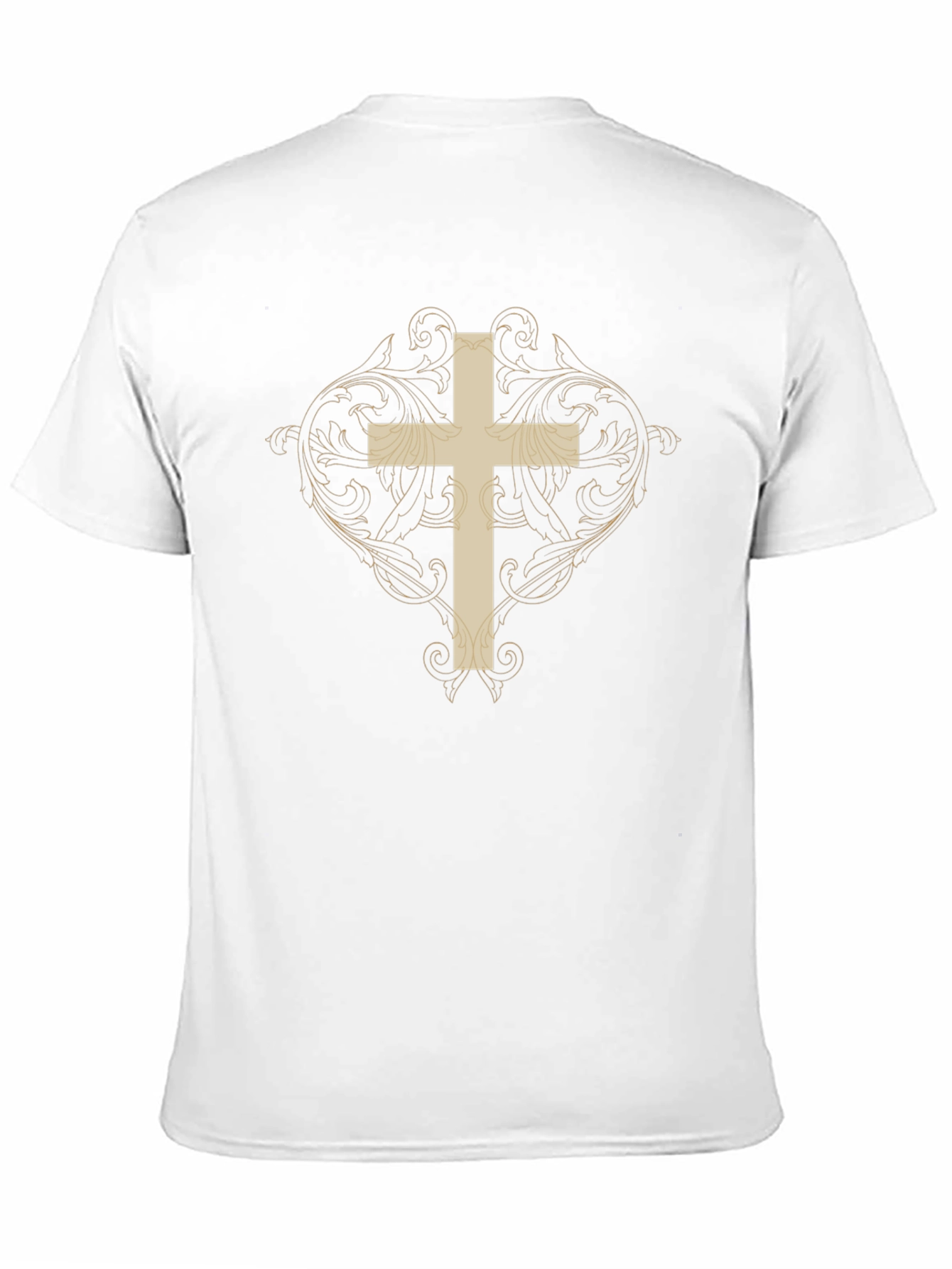 Ornate Cross Graphic Print Black T-Shirt