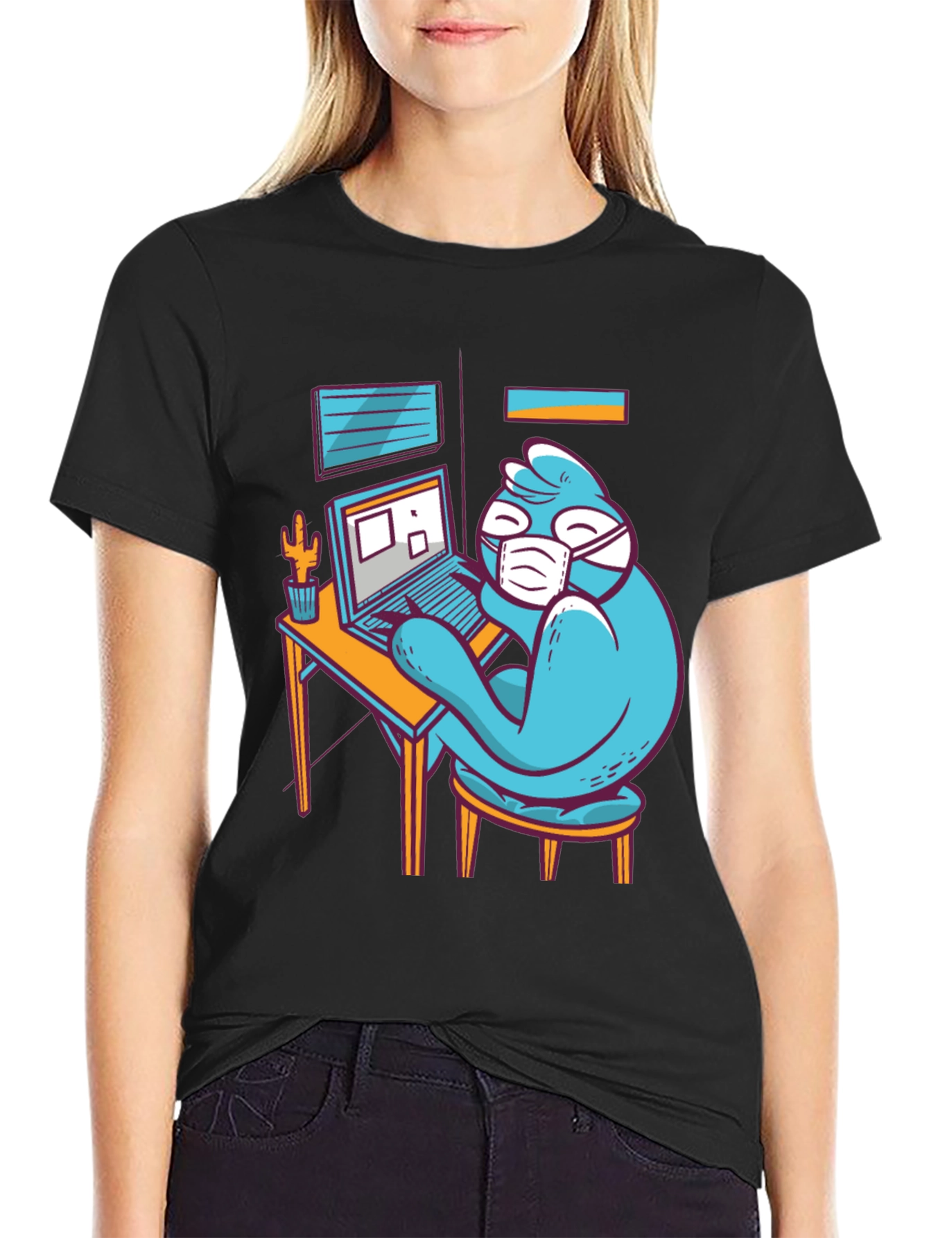 Stay Home Work T-Shirt - Funny Bird Design