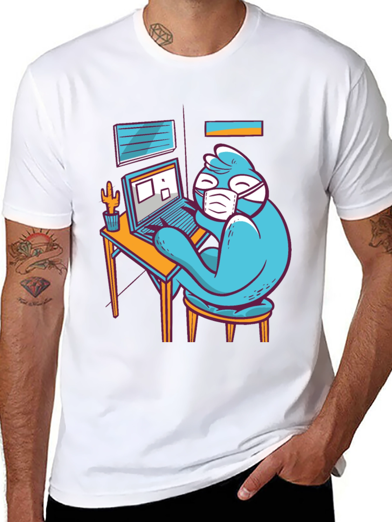 Stay Home Work T-Shirt - Funny Bird Design