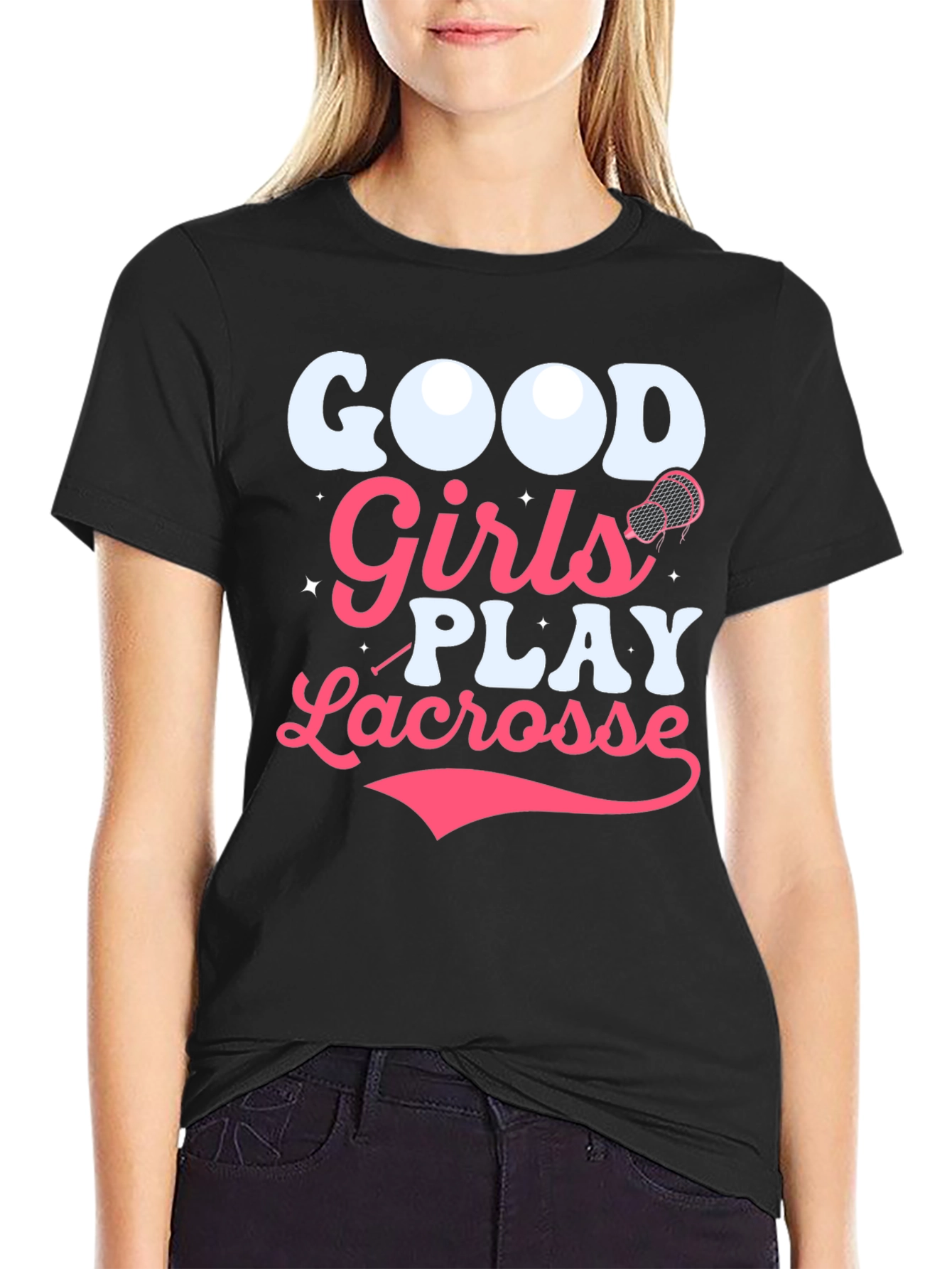 Good Girls Play Lacrosse Graphic T-Shirt