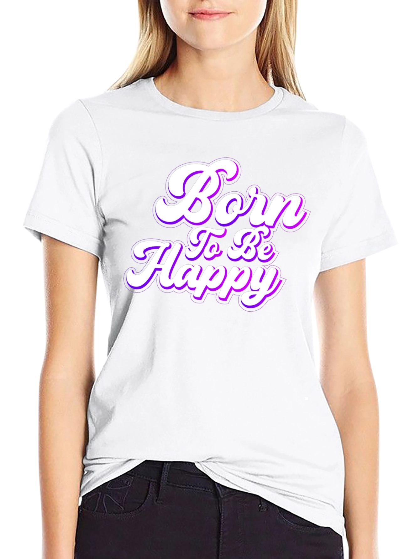 Born to be Happy Black T-Shirt