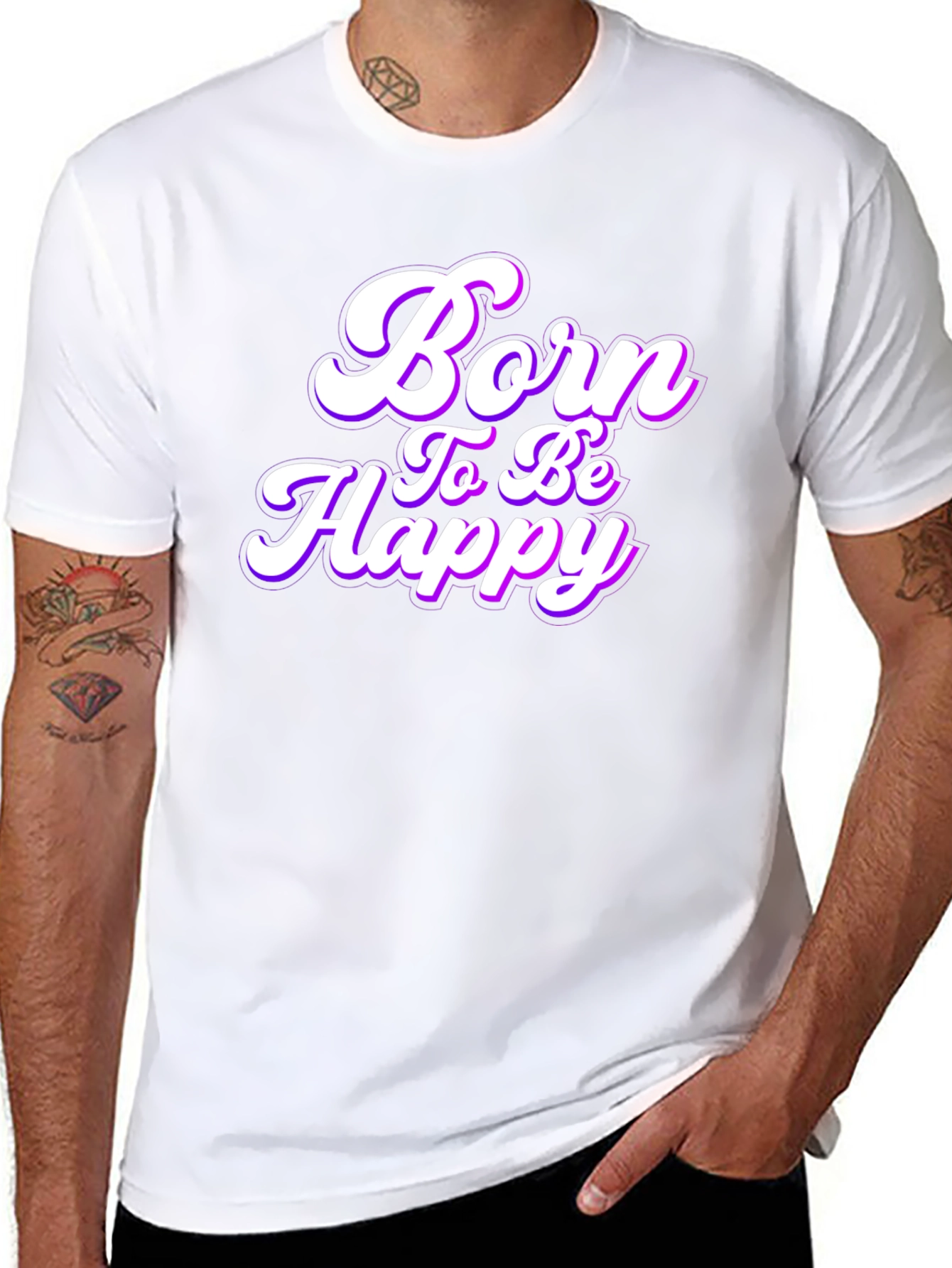Born to be Happy Black T-Shirt